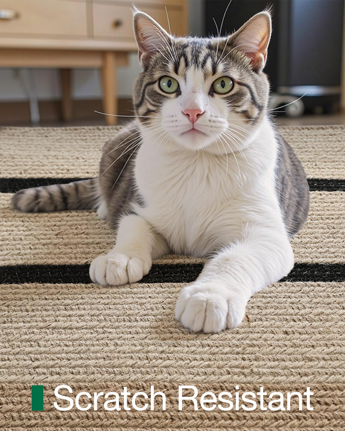 Jute Runner Rug, Natural Braided Woven Rugs, Jute Scape Series