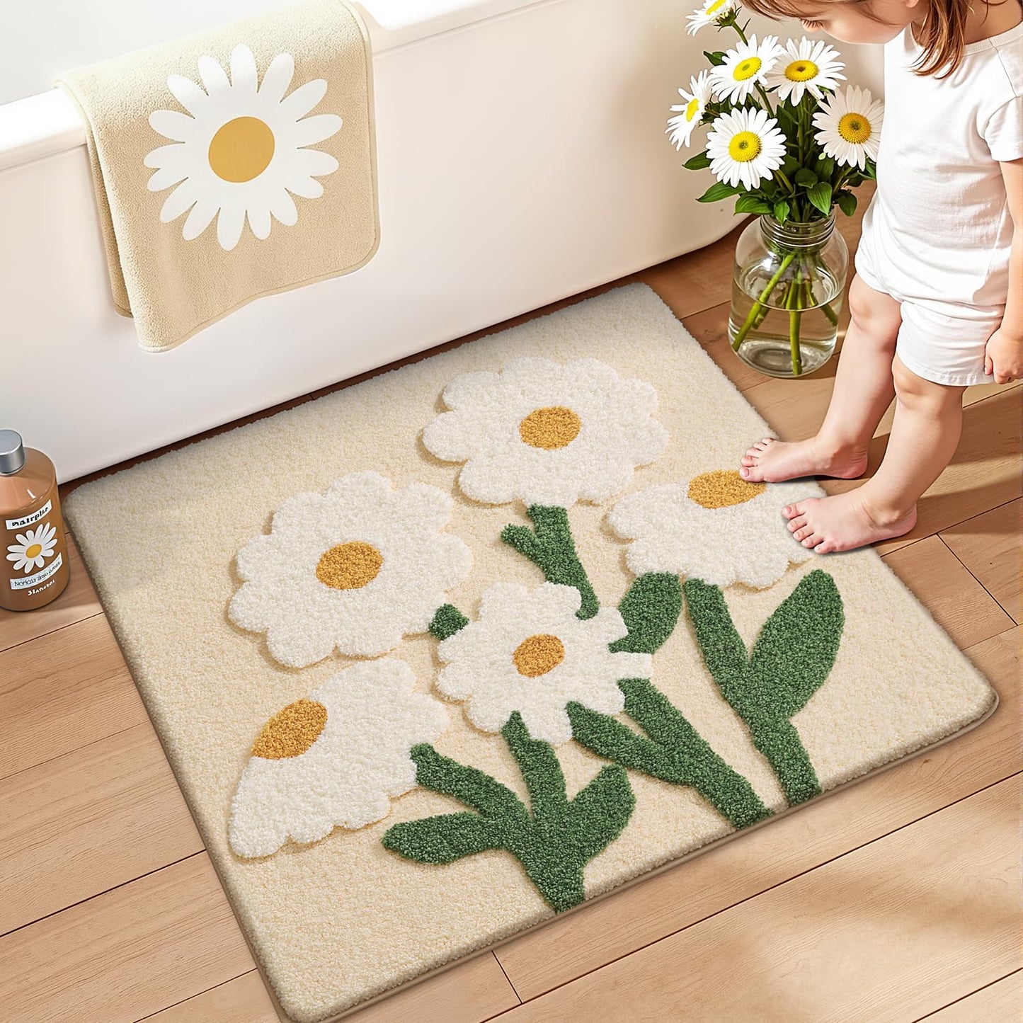 Bathroom Mat, Vibrant Plants Series.