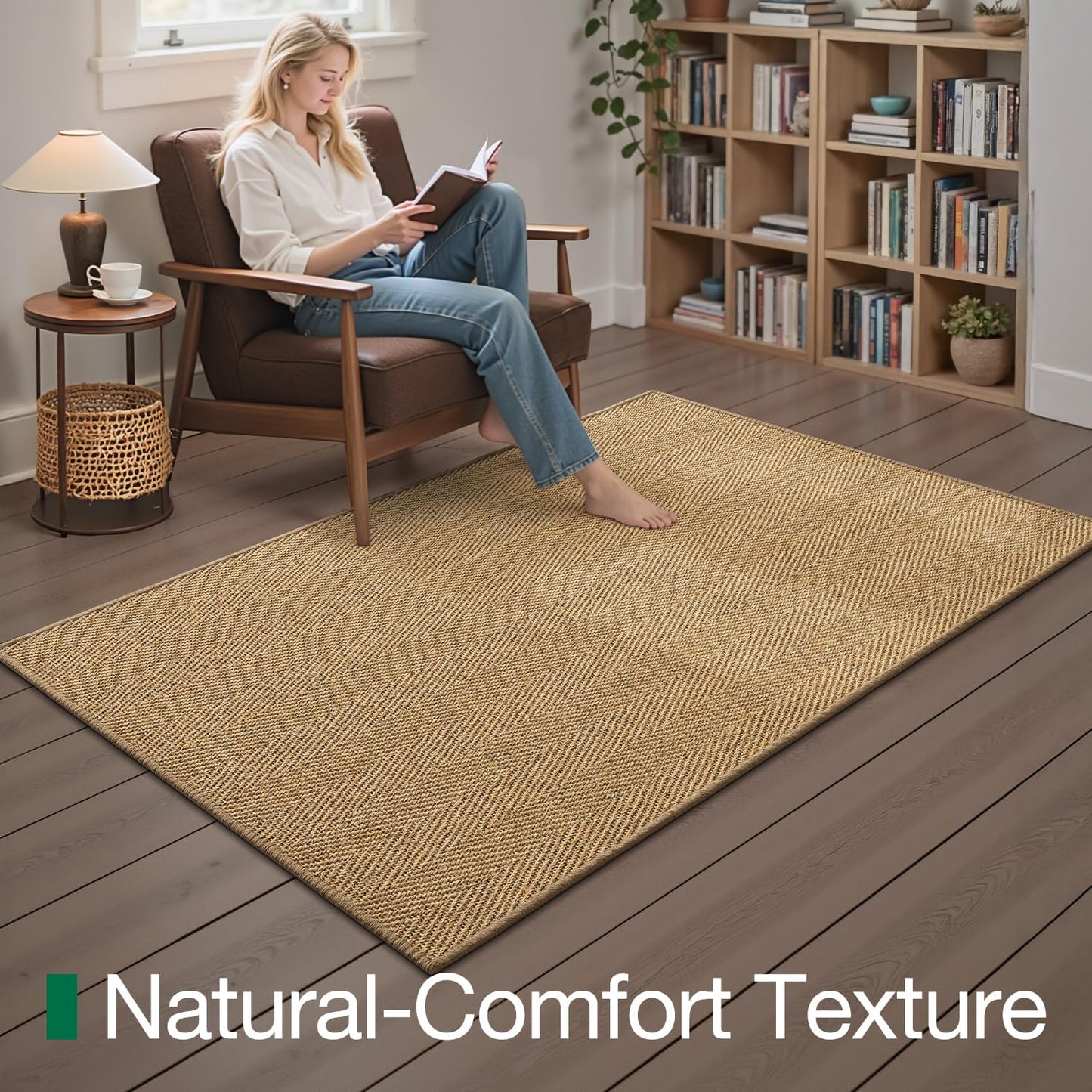 Handwoven Jute Door Mat, LUMI luxury Knit Jute Collection