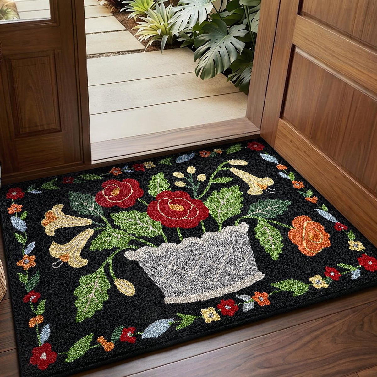 LUMI Indoor Door Mat 24x36, Non-Slip Durable Rubber Backing Washable