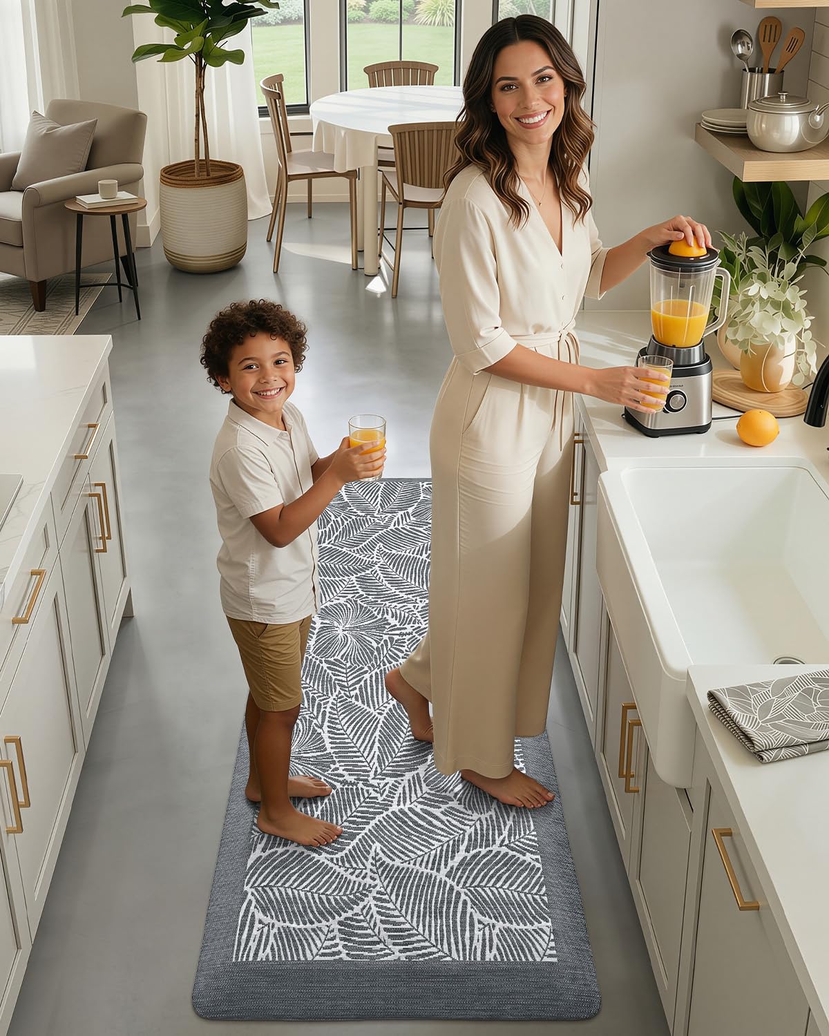 LUMI Kitchen Mat, Ultra-Soft Non-Slip Rugs for Standing Comfort in Desk Office, Sink, Laundry Areas, 20"x32" Waterproof Stain Resistant Floor Pad