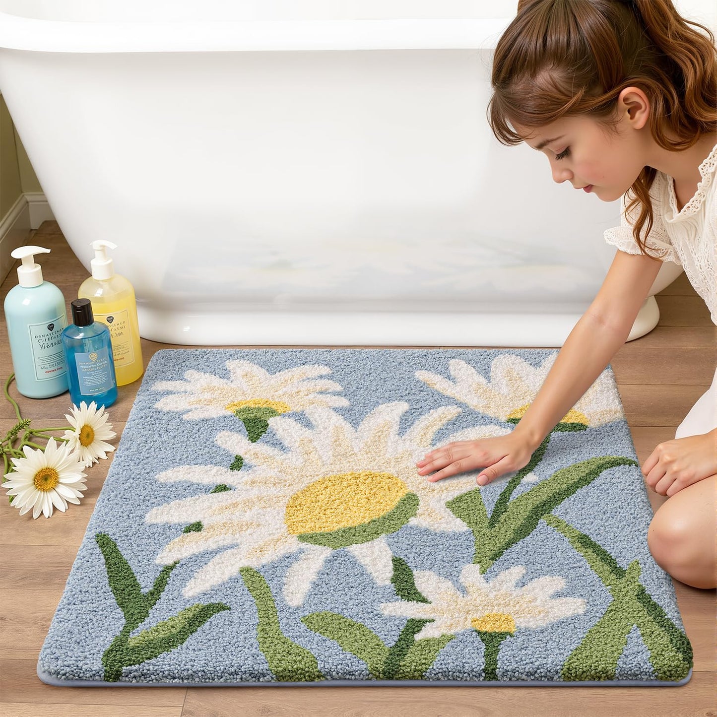 Bathroom Mat, Vibrant Plants Series.