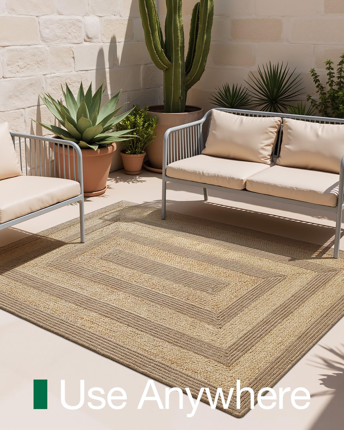Jute Runner Rug, Natural Braided Woven Rugs, Jute Scape Series