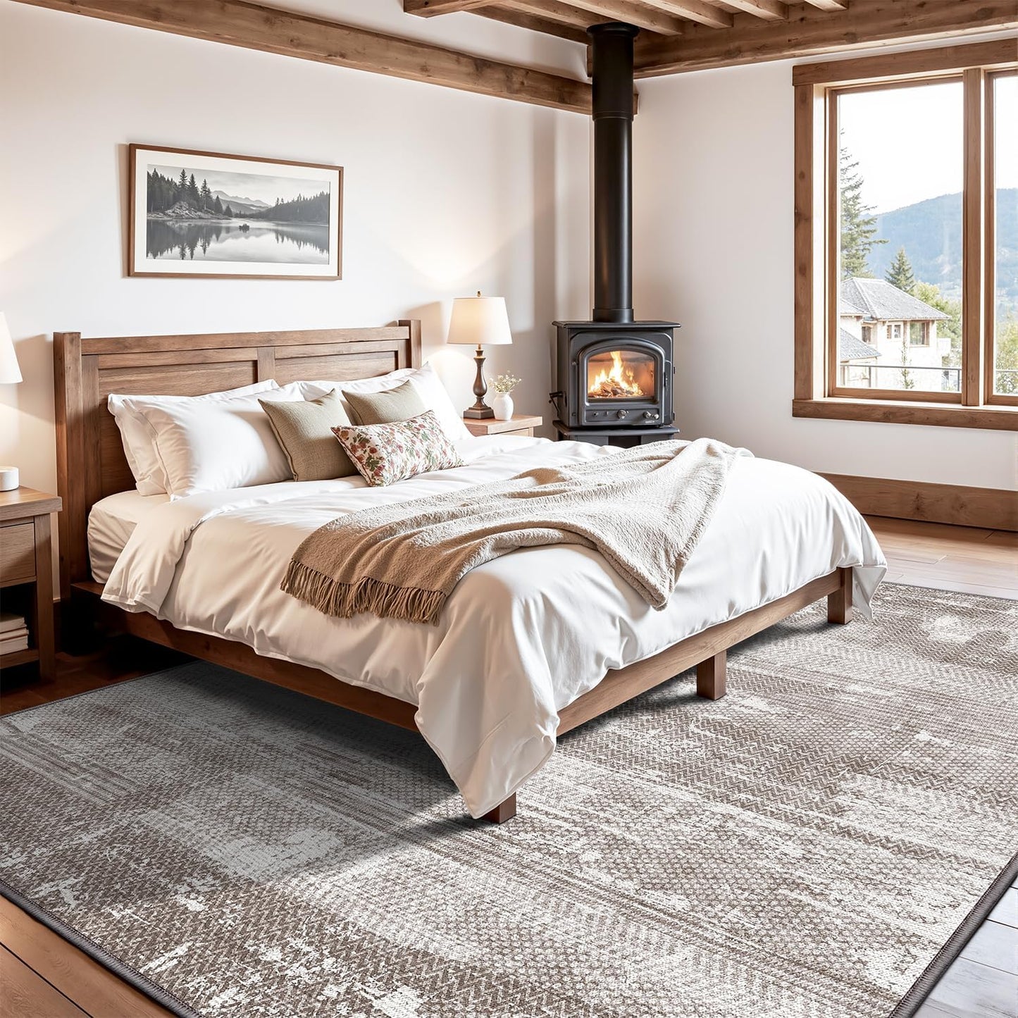 Area Rug Traditional Vintage Series Retro Grain