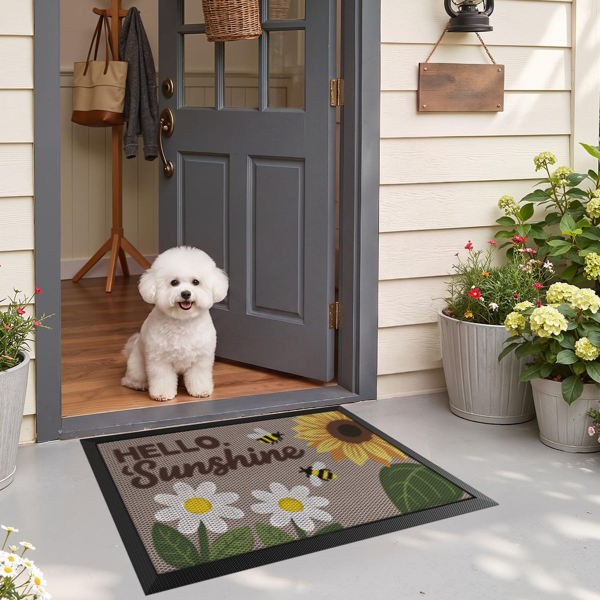 LUMI Outside Welcome Door Mat 32x47, Non-Slip Durable Rubber Easy Clean