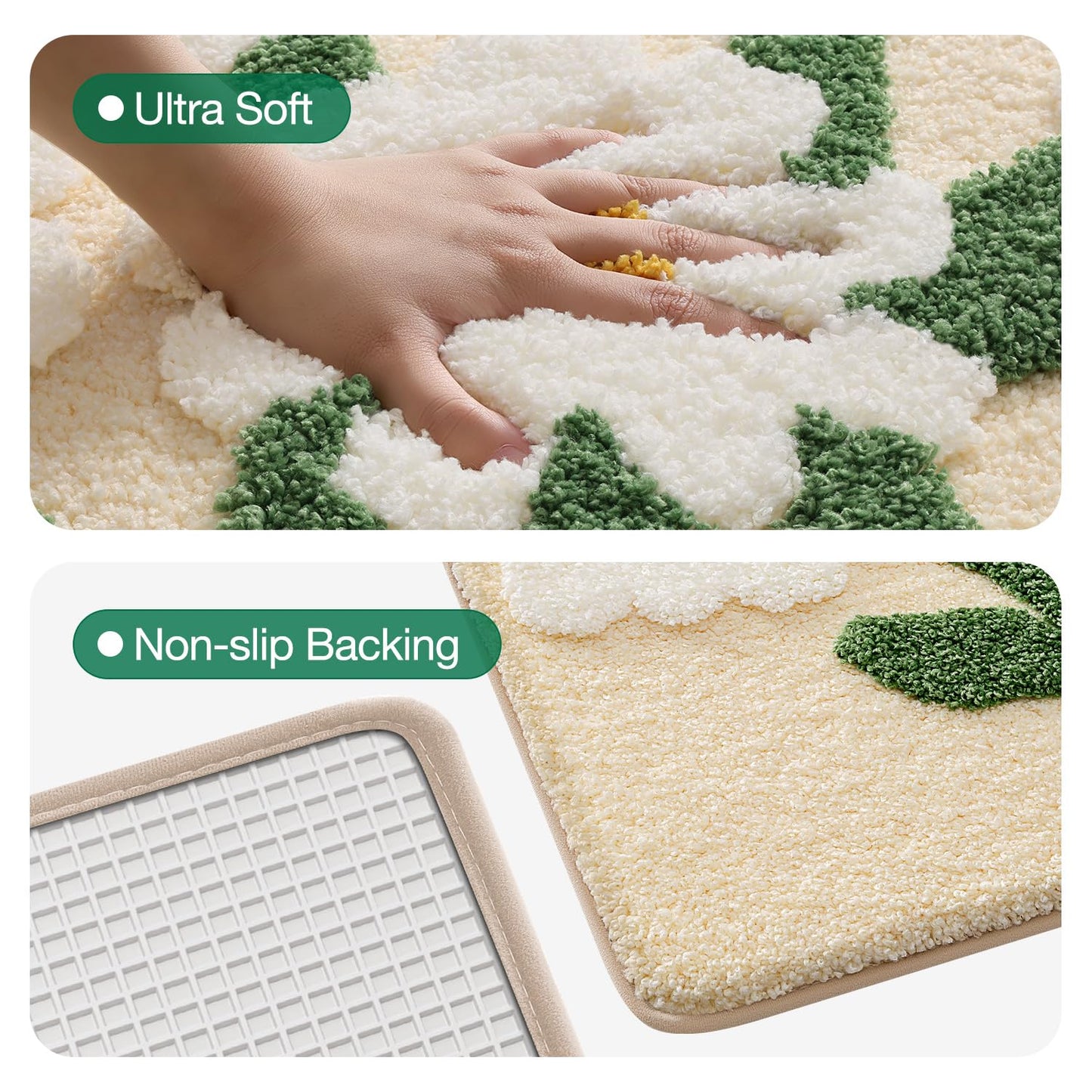 Bathroom Mat, Vibrant Plants Series.