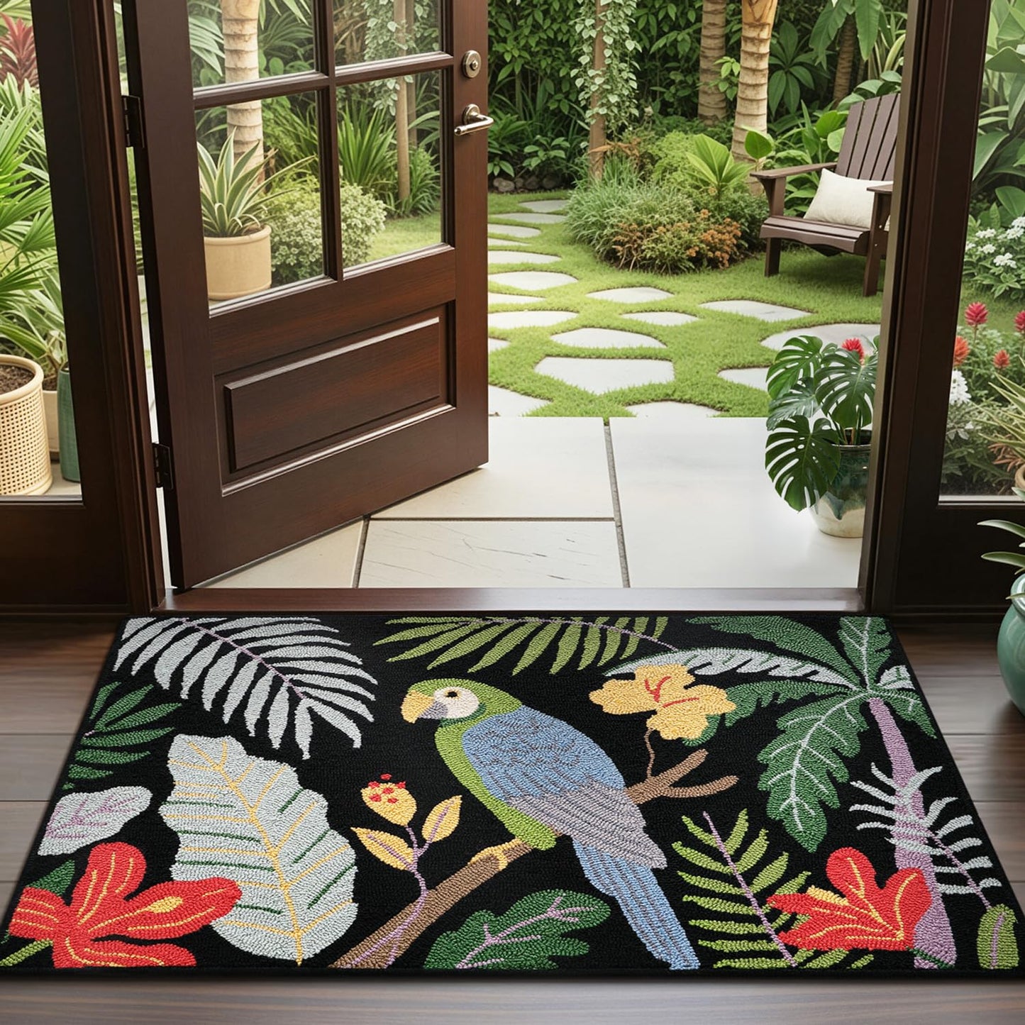 LUMI Indoor Door Mat 24x36, Non-Slip Durable Rubber Backing Washable
