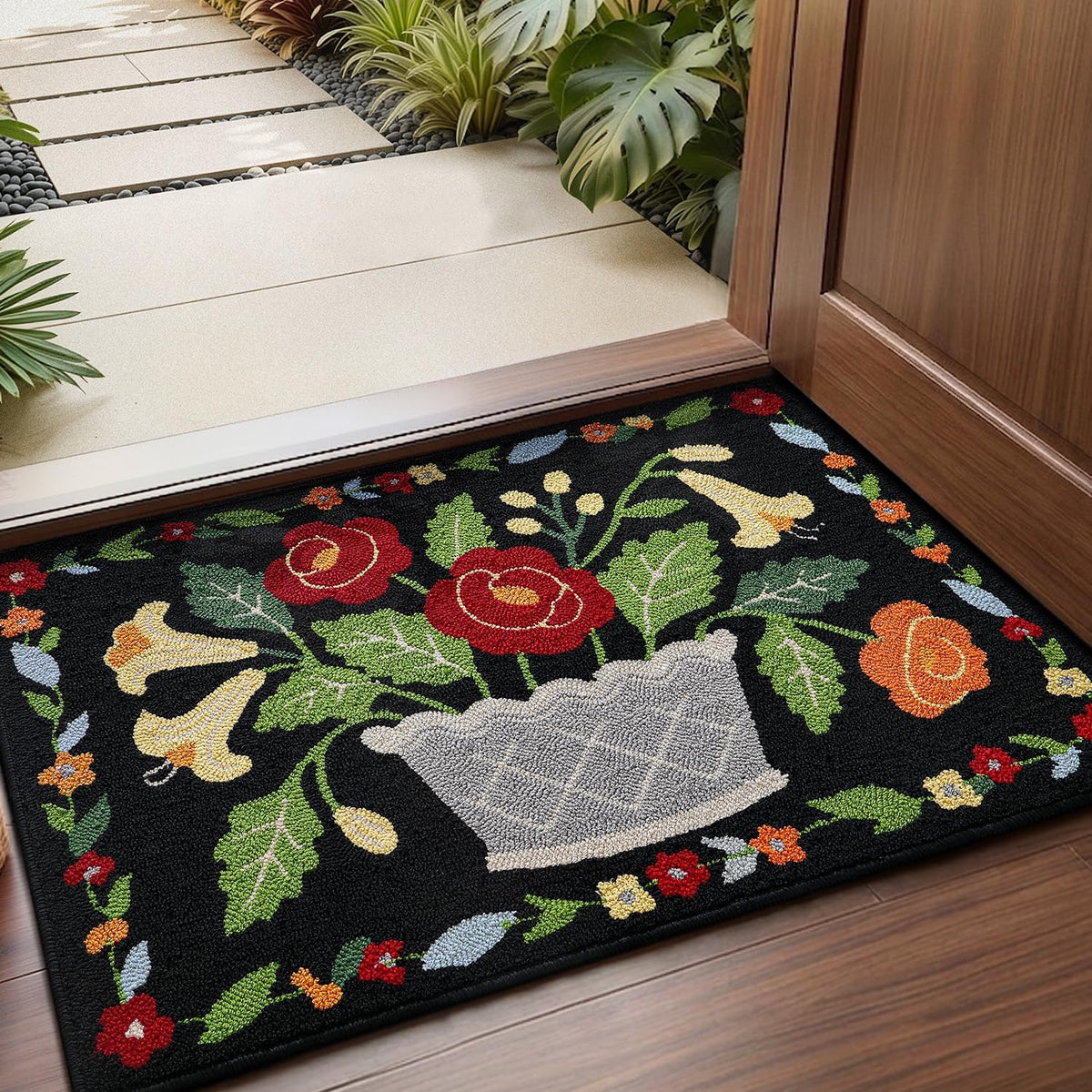 LUMI Indoor Door Mat 24x36, Non-Slip Durable Rubber Backing Washable