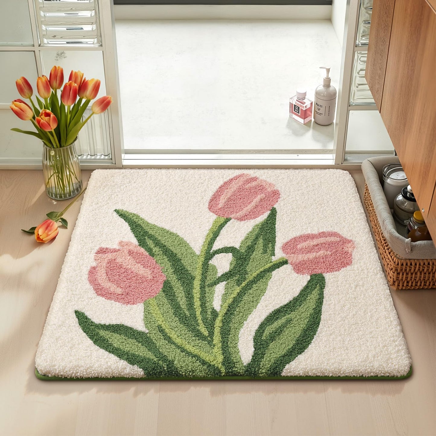 Bathroom Mat, Vibrant Plants Series.