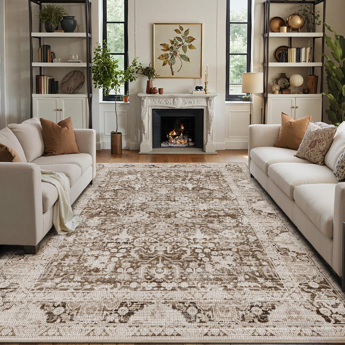 LUMI Washable Area Rug for Living Room Bedroom, Ultra Thin & Easy Clean