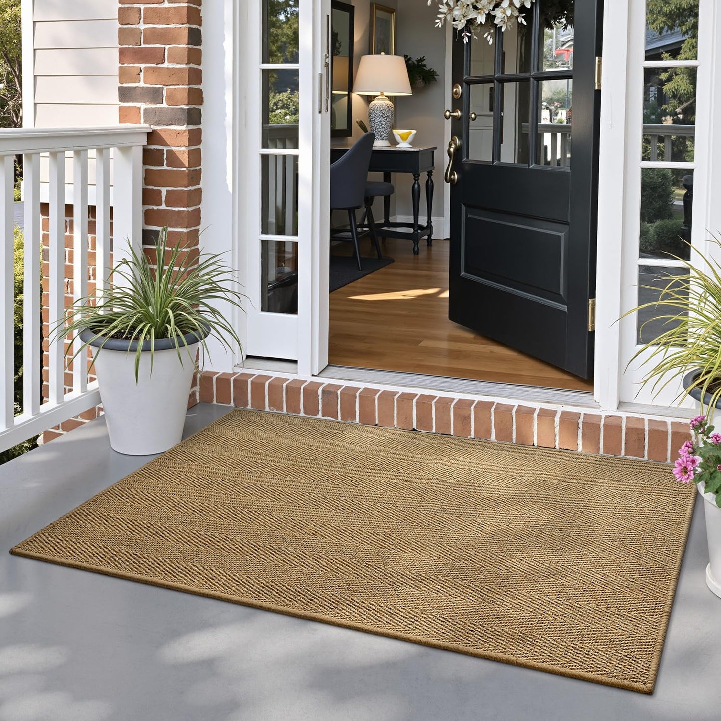 Handwoven Jute Door Mat, LUMI luxury Knit Jute Collection