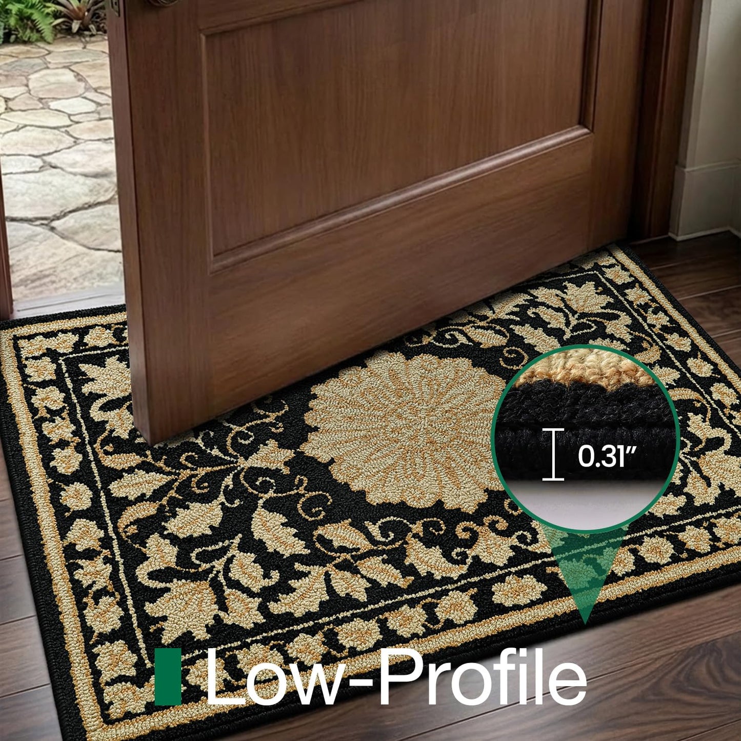 LUMI 24" x 36" Indoor Inside Door Mat, Non-Slip Rubber Backing Washable | Soft Low-Pile, Absorbent Dirt Resistant, Non-Slip TPR Backing, Wear Resistant, Machine Washable, Entryway Bedroom Livingroom