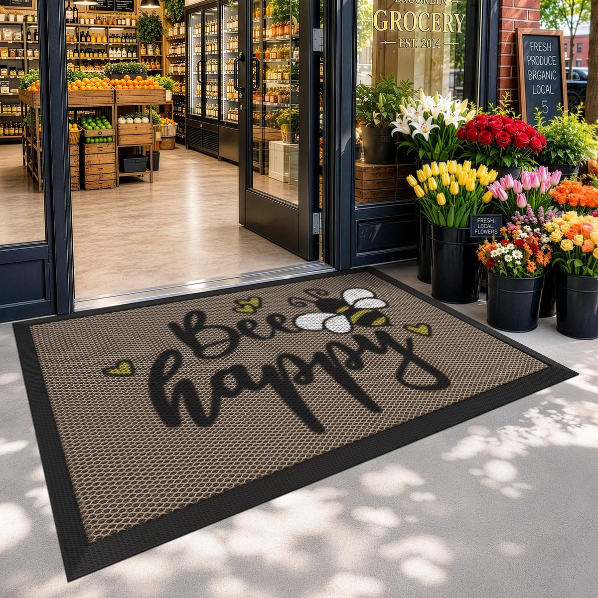 LUMI Outside Welcome Door Mat 32x47, Non-Slip Durable Rubber Easy Clean