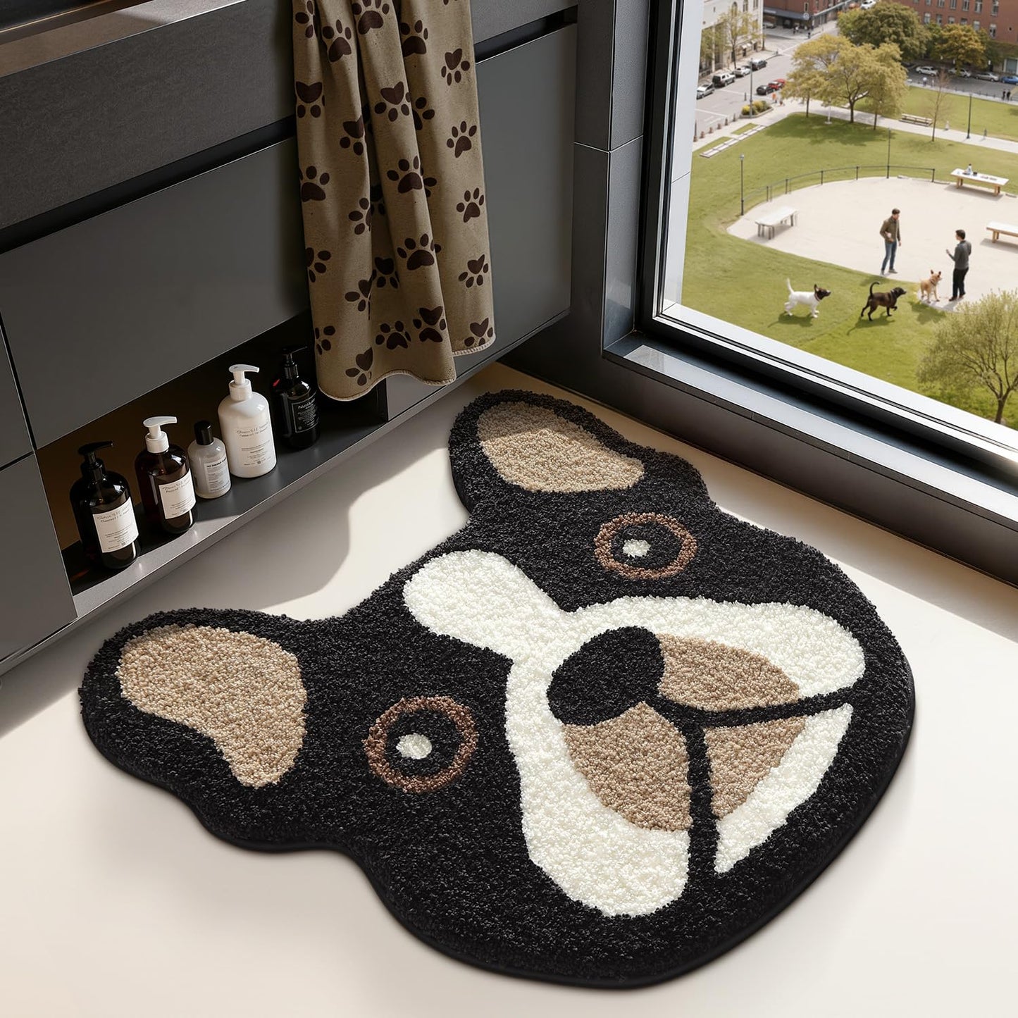 LUMI Cute Lion Shaped Bathroom Rugs, Ultra Soft Absorbent Microfiber Bath Mat, Non-Slip Backing Shower Rug, Machine Washable,for Kids Bathroom Bedroom Nursery Decor, 26"x40",Khaki