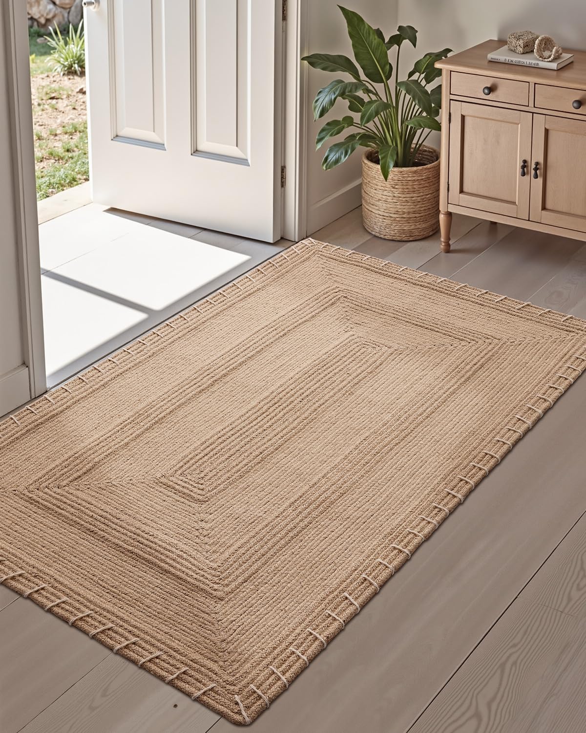 Handwoven Jute Door Mat, LUMI luxury Knit Jute Collection