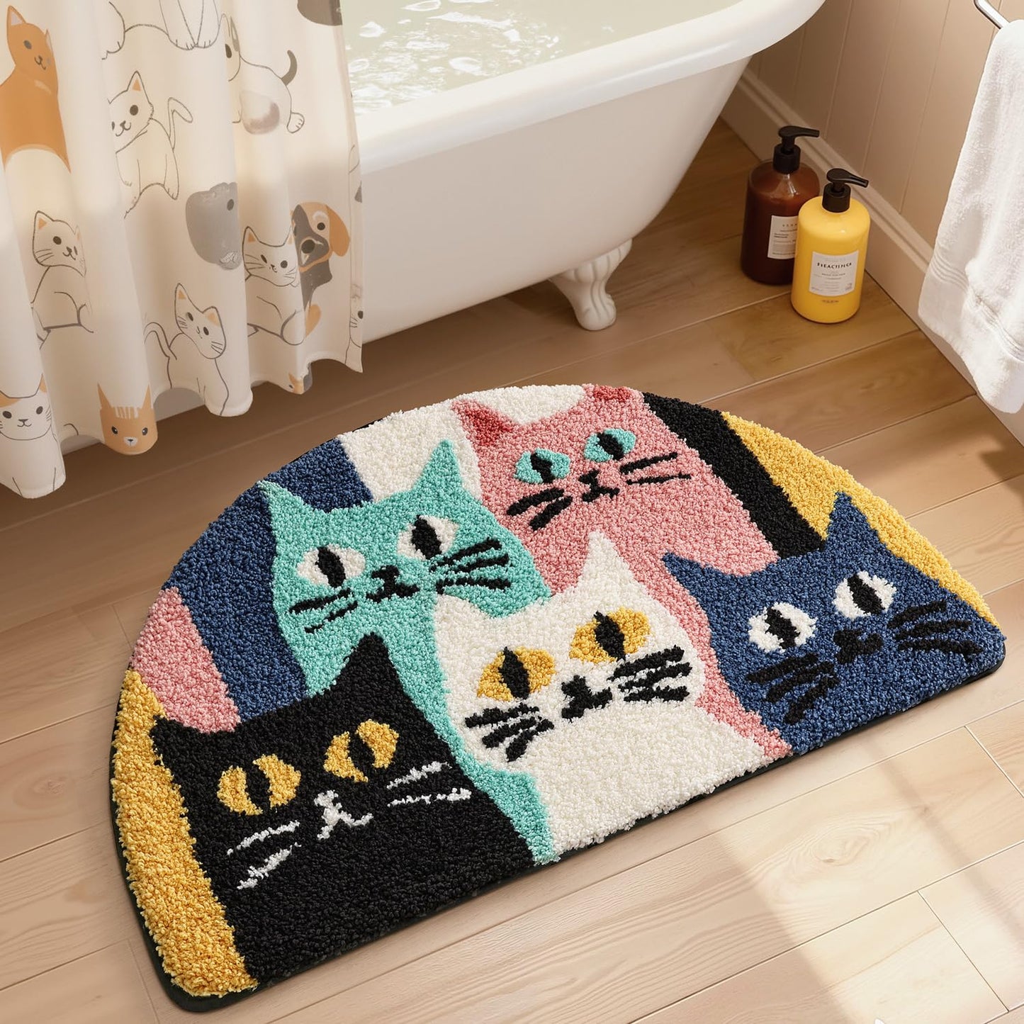 LUMI Cute Lion Shaped Bathroom Rugs, Ultra Soft Absorbent Microfiber Bath Mat, Non-Slip Backing Shower Rug, Machine Washable,for Kids Bathroom Bedroom Nursery Decor, 26"x40",Khaki