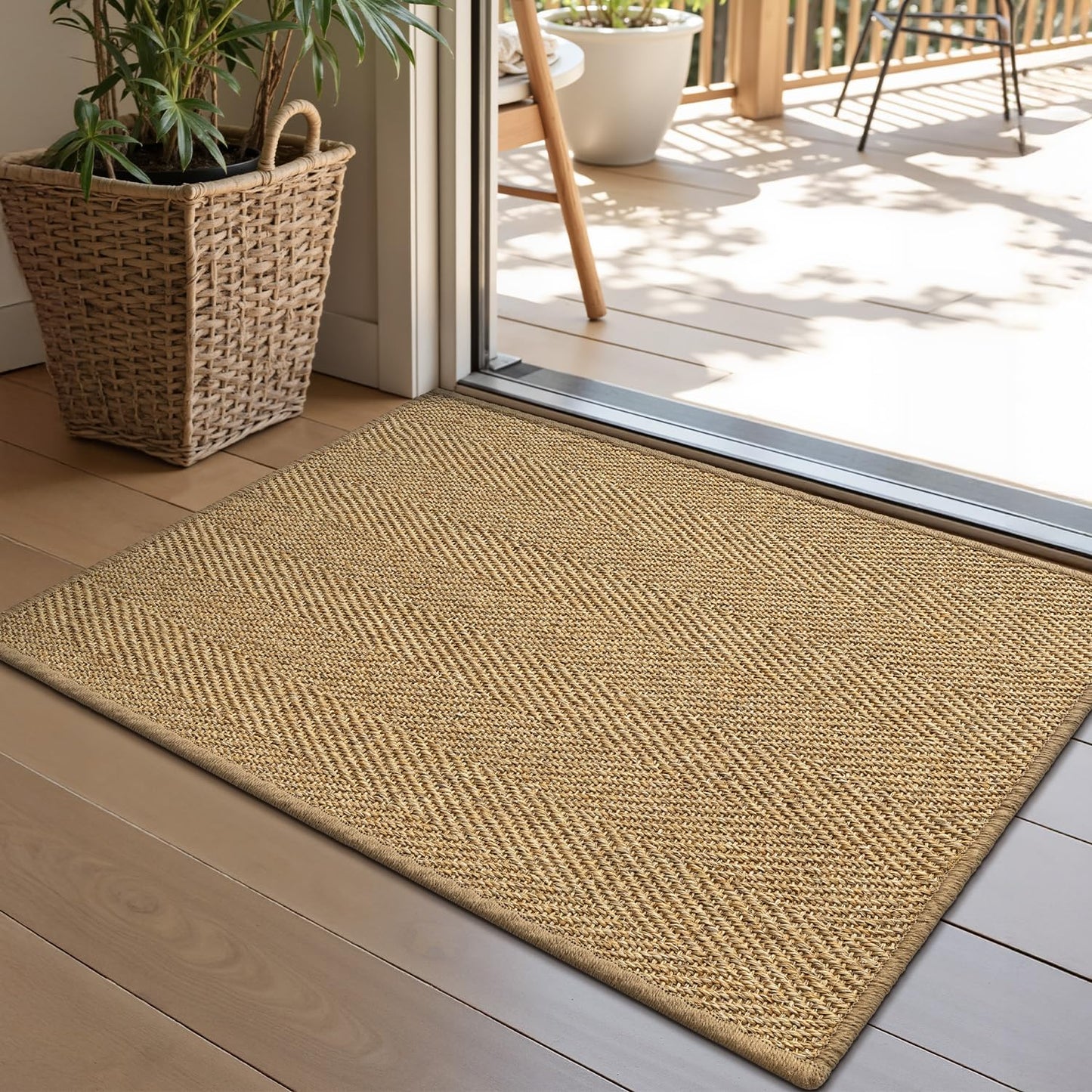 Handwoven Jute Door Mat, LUMI luxury Knit Jute Collection