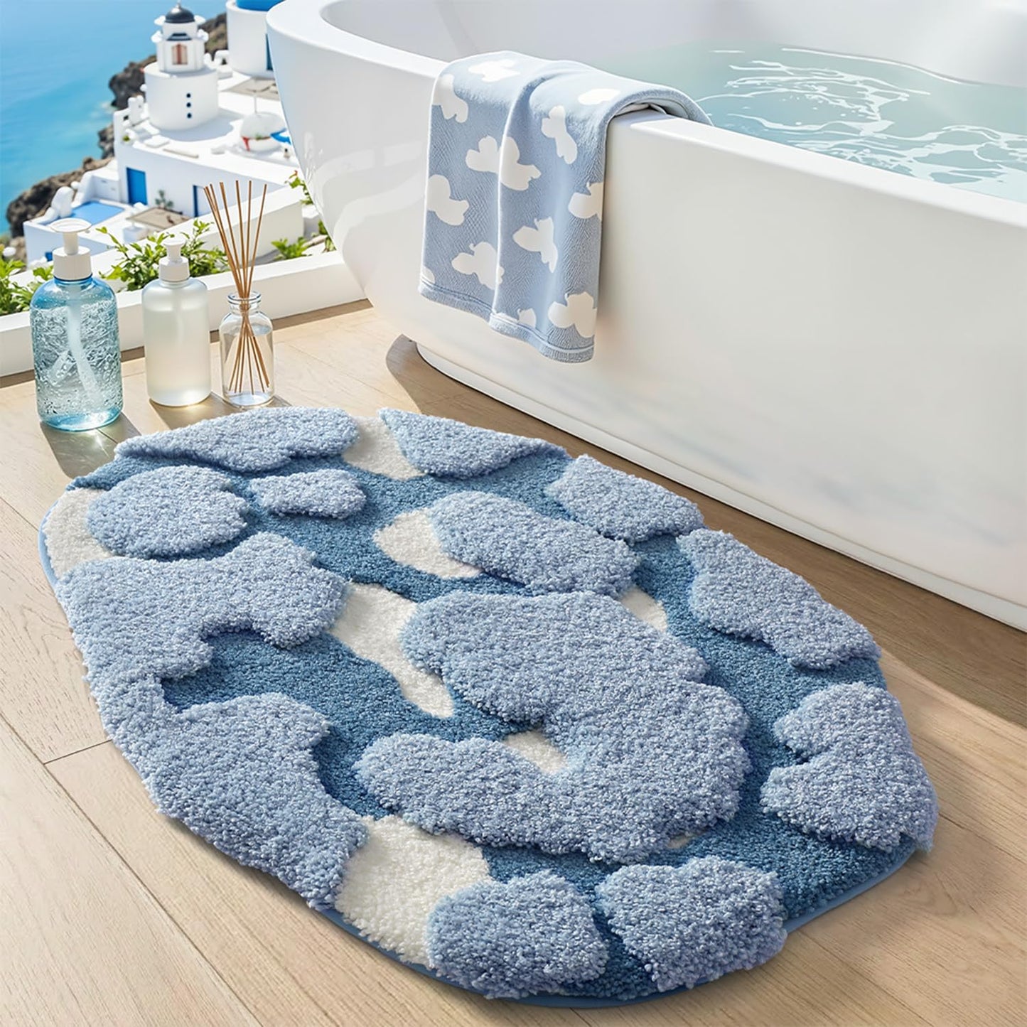 LUMI Forest Green Large Bathroom Rug, Soft Fluffy Bath Mat Non Slip, Quick Dry Absorbent Washable Carpet for Shower Floor, Bedroom, Kids Room, 24"x36"