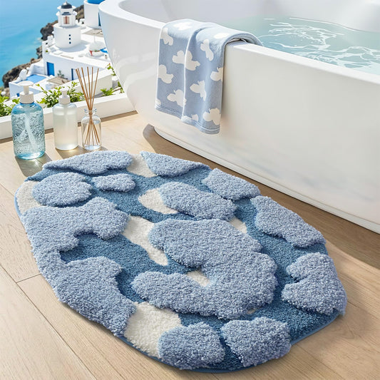 LUMI Forest Green Large Bathroom Rug, Soft Fluffy Bath Mat Non Slip, Quick Dry Absorbent Washable Carpet for Shower Floor, Bedroom, Kids Room, 24"x36"