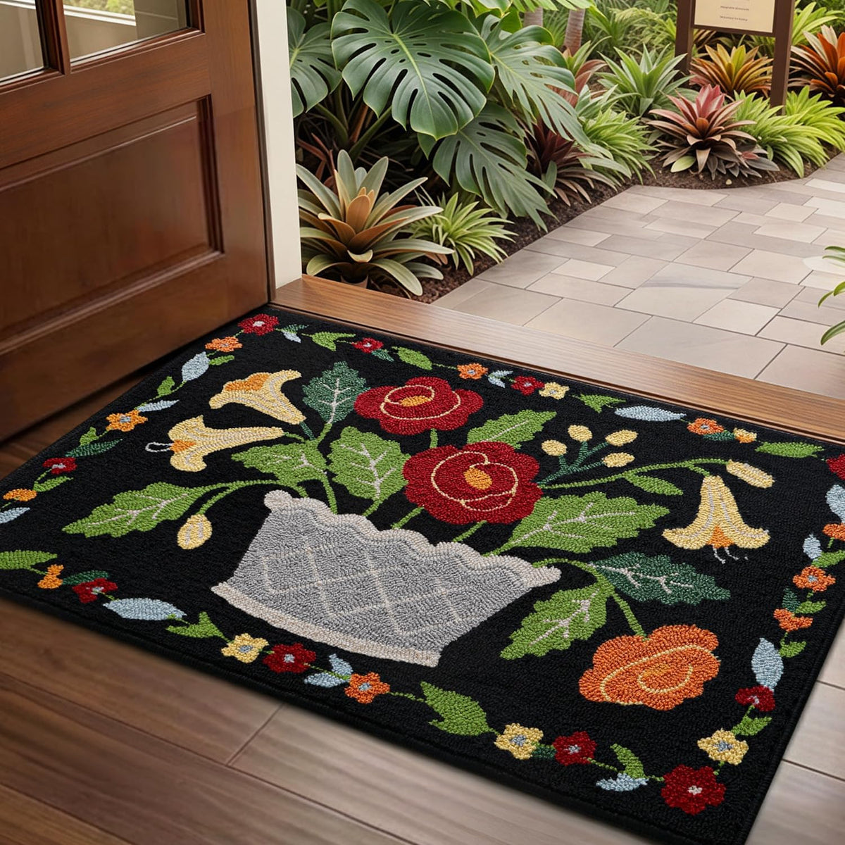 LUMI Indoor Door Mat 24x36, Non-Slip Durable Rubber Backing Washable