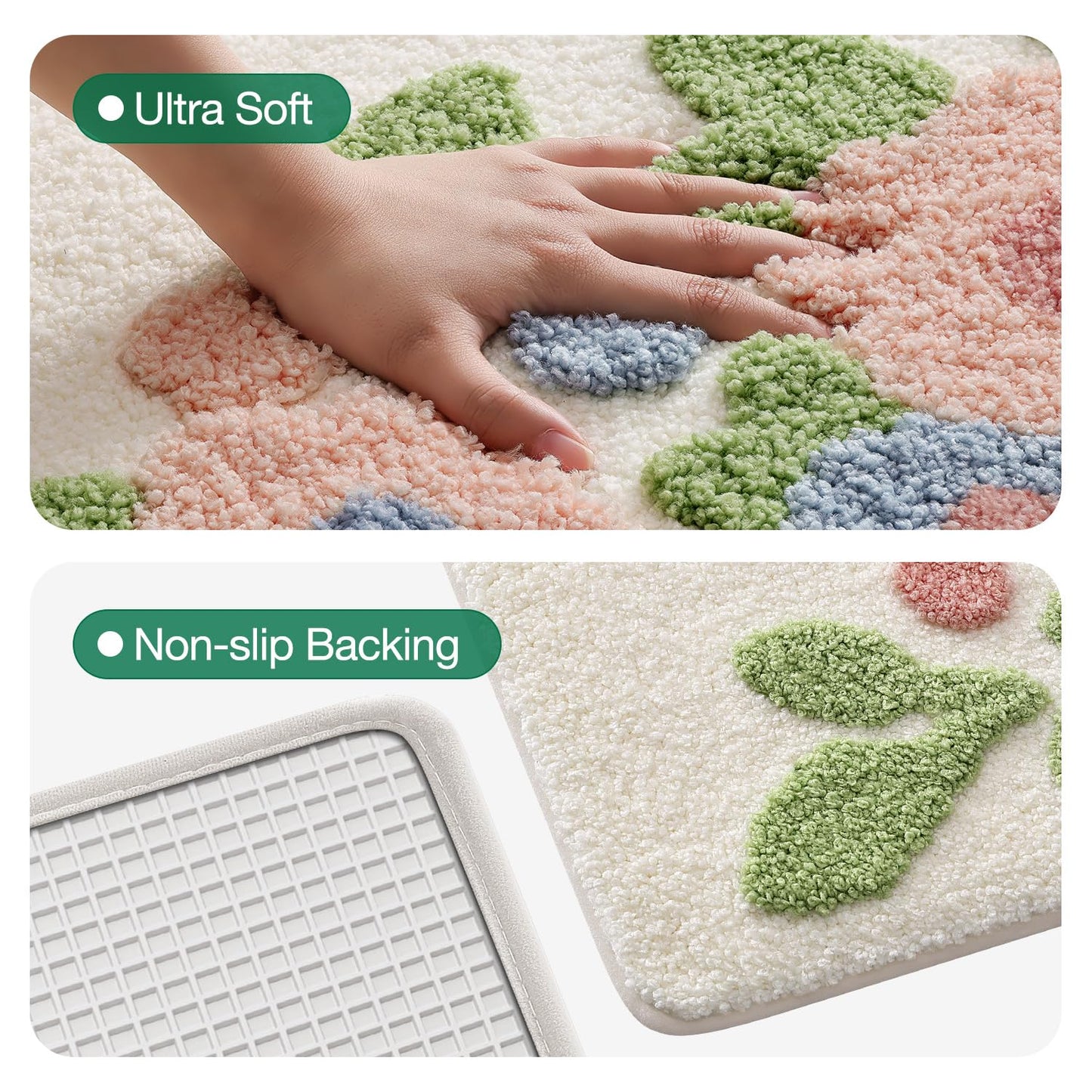 Bathroom Mat, Vibrant Plants Series.