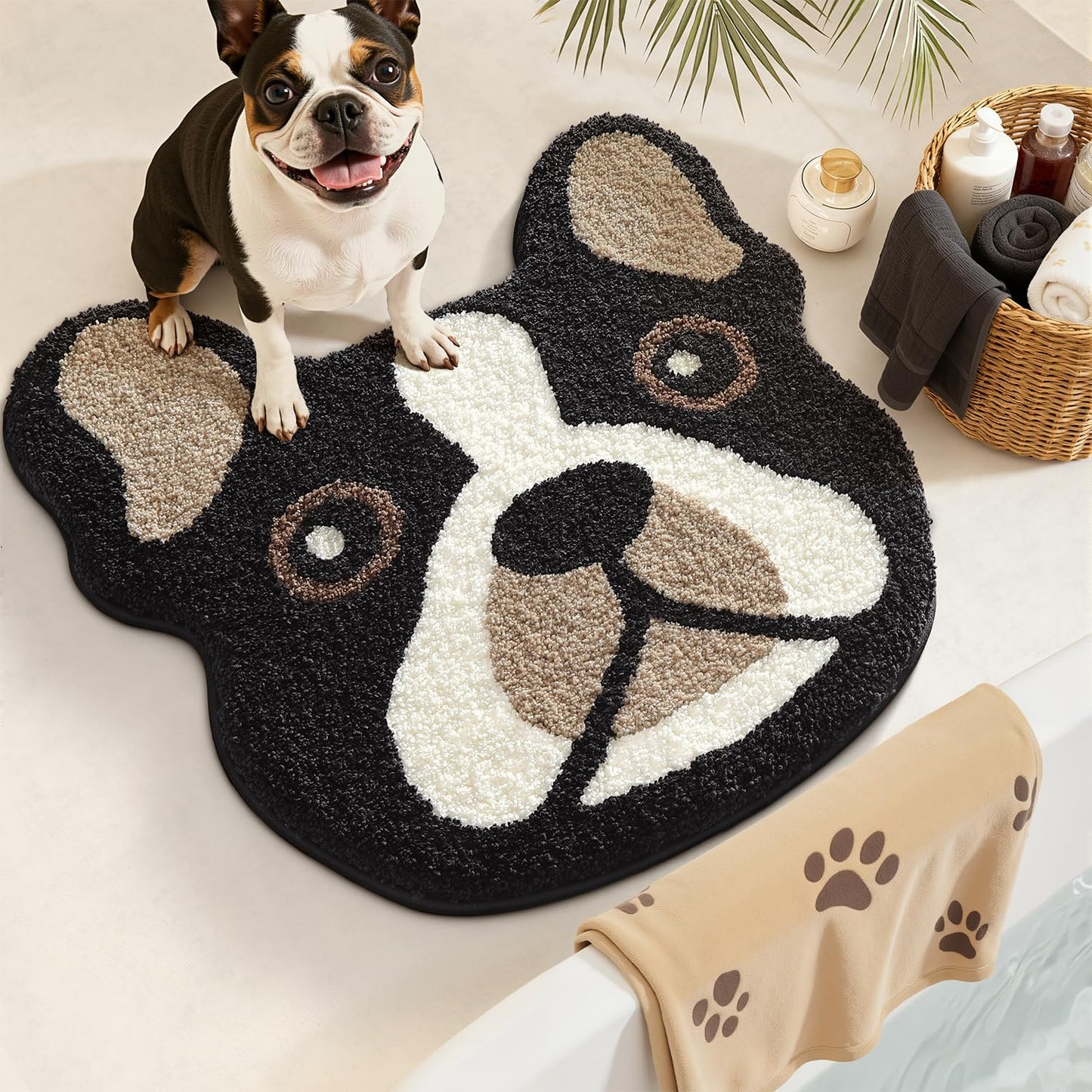 LUMI Cute Lion Shaped Bathroom Rugs, Ultra Soft Absorbent Microfiber Bath Mat, Non-Slip Backing Shower Rug, Machine Washable,for Kids Bathroom Bedroom Nursery Decor, 26"x40",Khaki