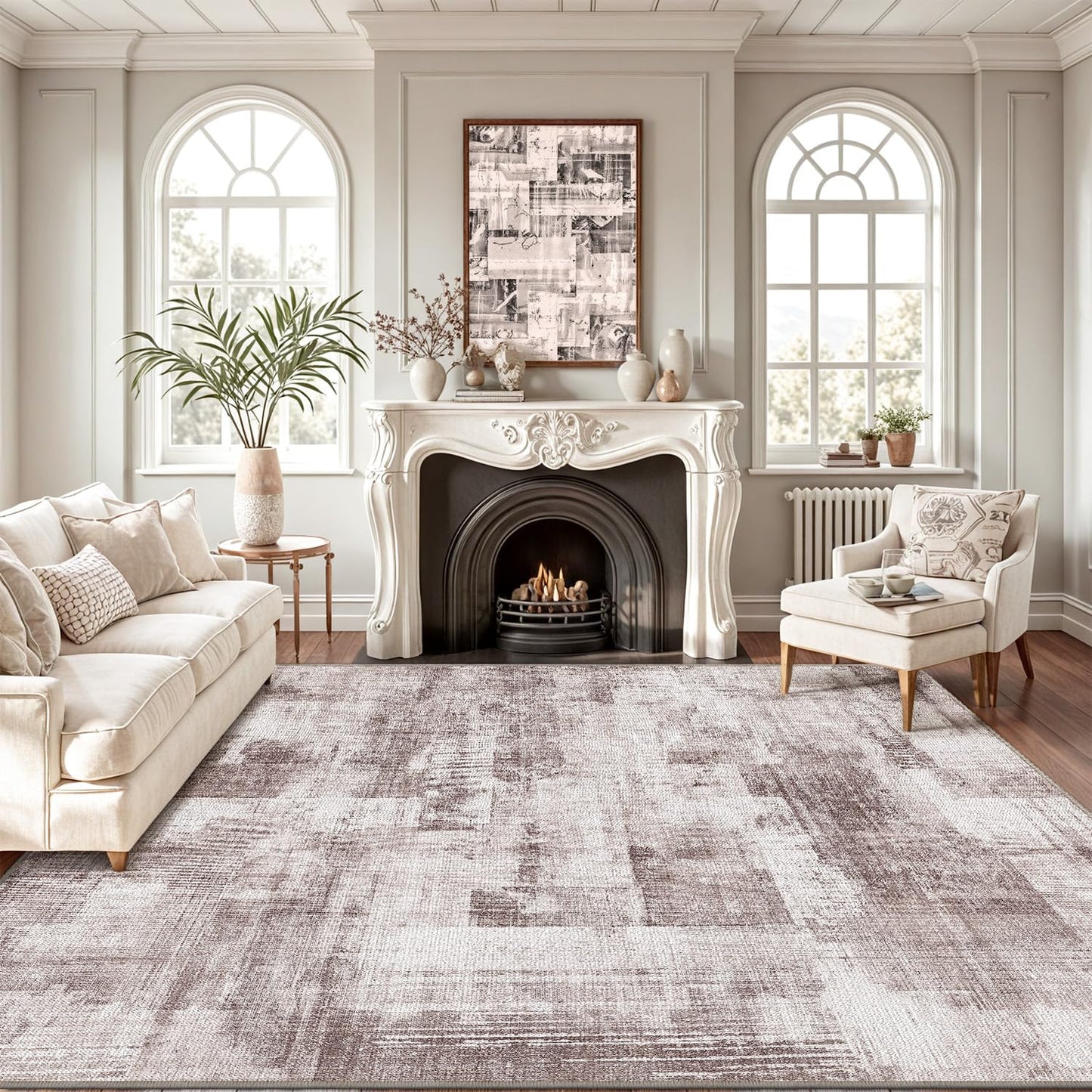 LUMI Washable Area Rug for Living Room Bedroom, Ultra Thin & Easy Clean