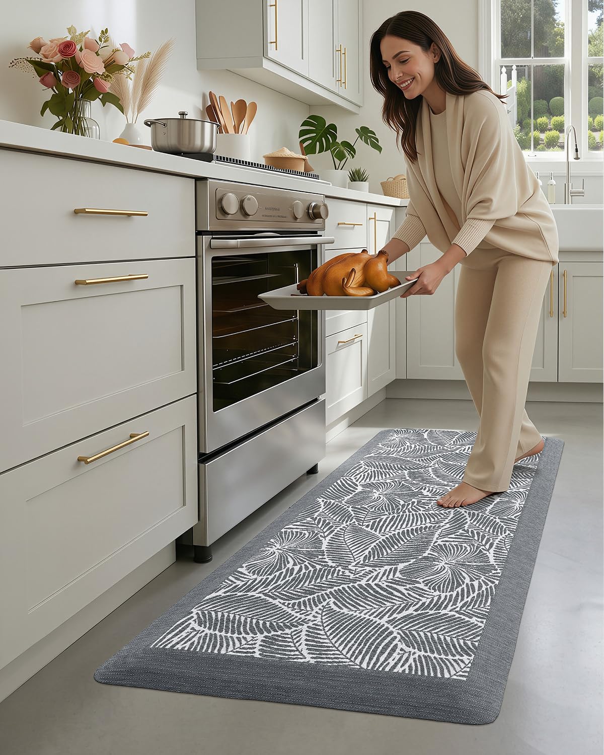 LUMI Kitchen Mat, Ultra-Soft Non-Slip Rugs for Standing Comfort in Desk Office, Sink, Laundry Areas, 20"x32" Waterproof Stain Resistant Floor Pad