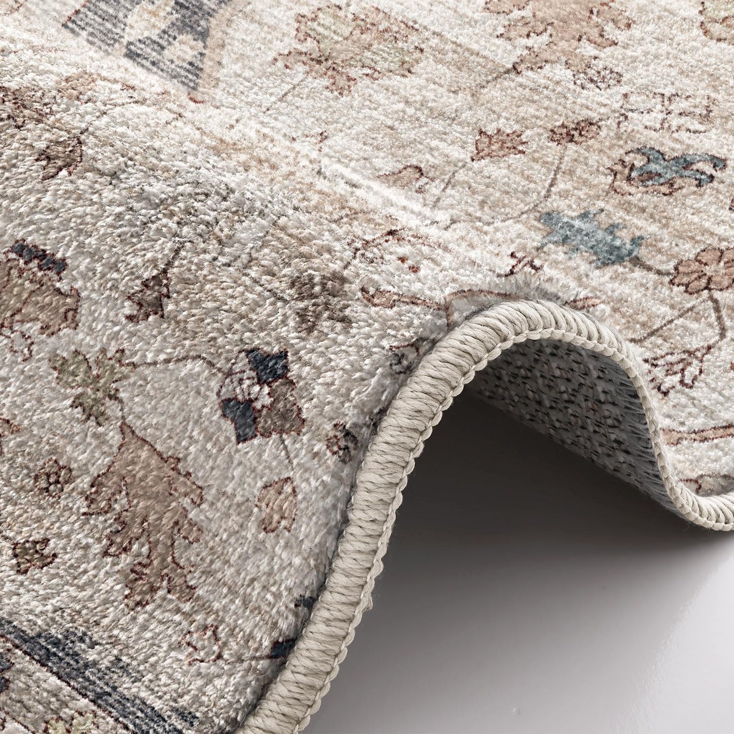 LUMI Washable Area Rug for Living Room Bedroom, Ultra Thin & Easy Clean