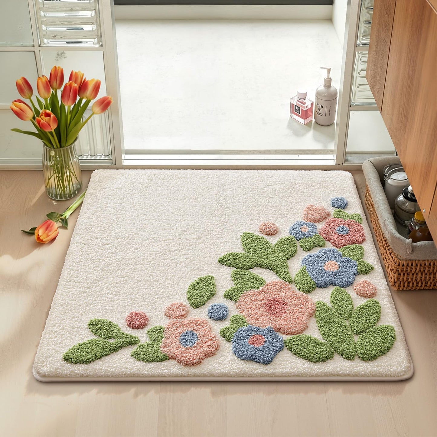 Bathroom Mat, Vibrant Plants Series.
