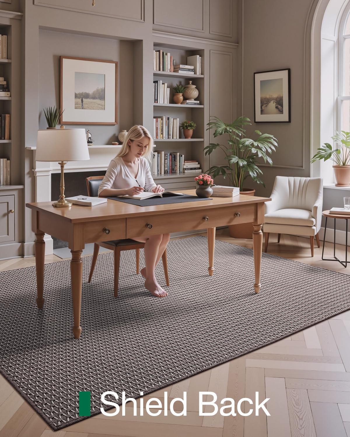 LUMI Washable Area Rug for Living Room Bedroom, Ultra Thin & Easy Clean