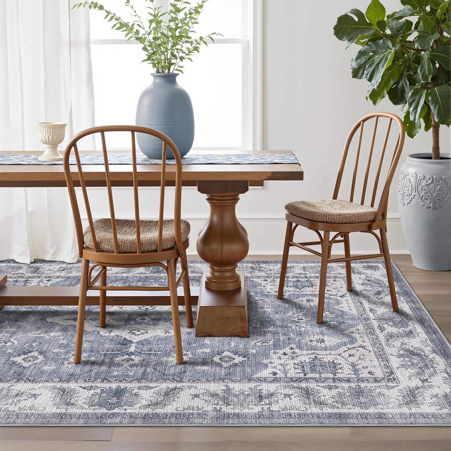 LUMI Washable Area Rug for Living Room Bedroom, Ultra Thin & Easy Clean