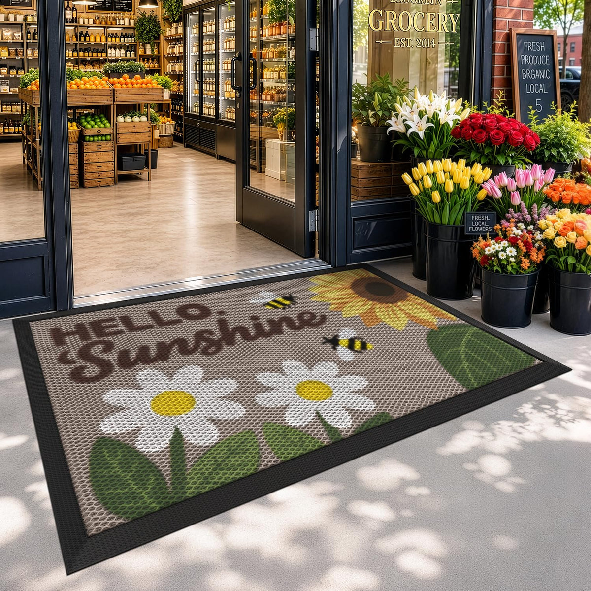 LUMI Outside Welcome Door Mat 32x47, Non-Slip Durable Rubber Easy Clean