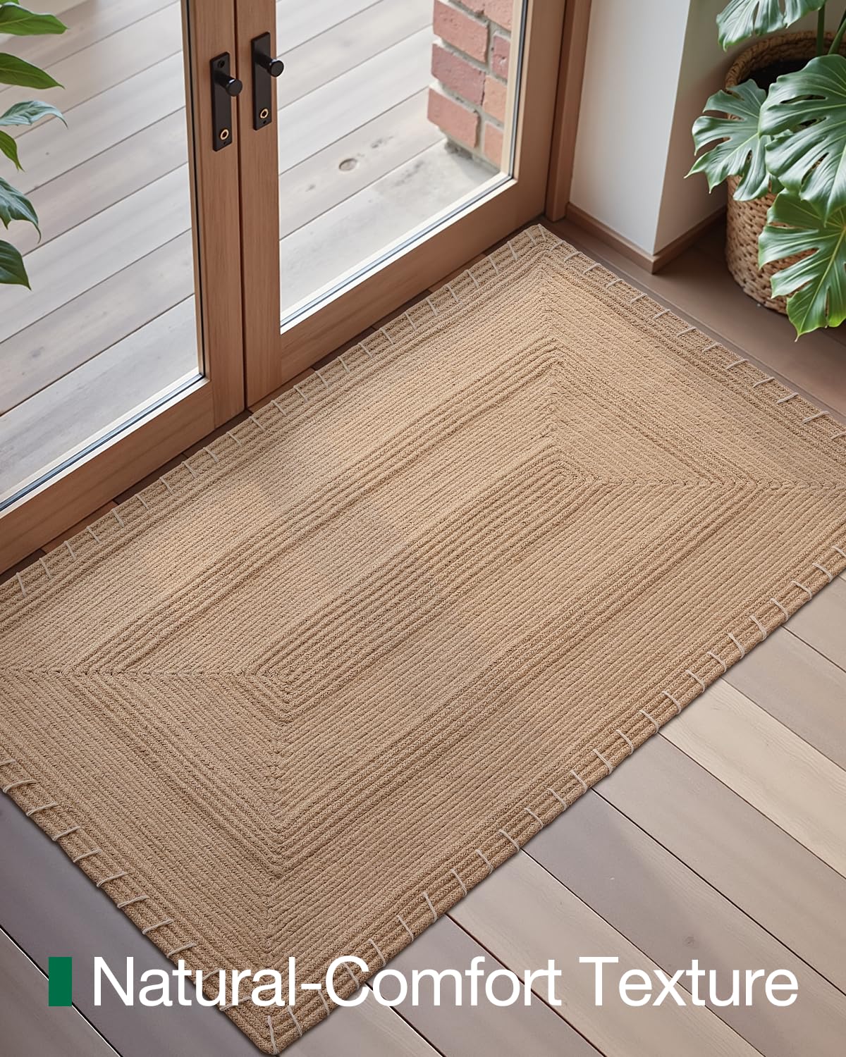 Handwoven Jute Door Mat, LUMI luxury Knit Jute Collection