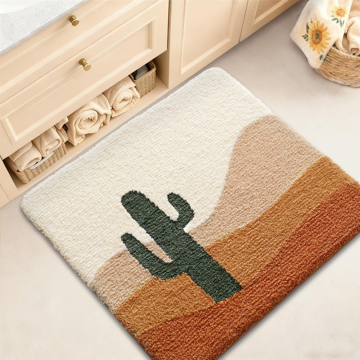 Bathroom Mat, Vibrant Plants Series.