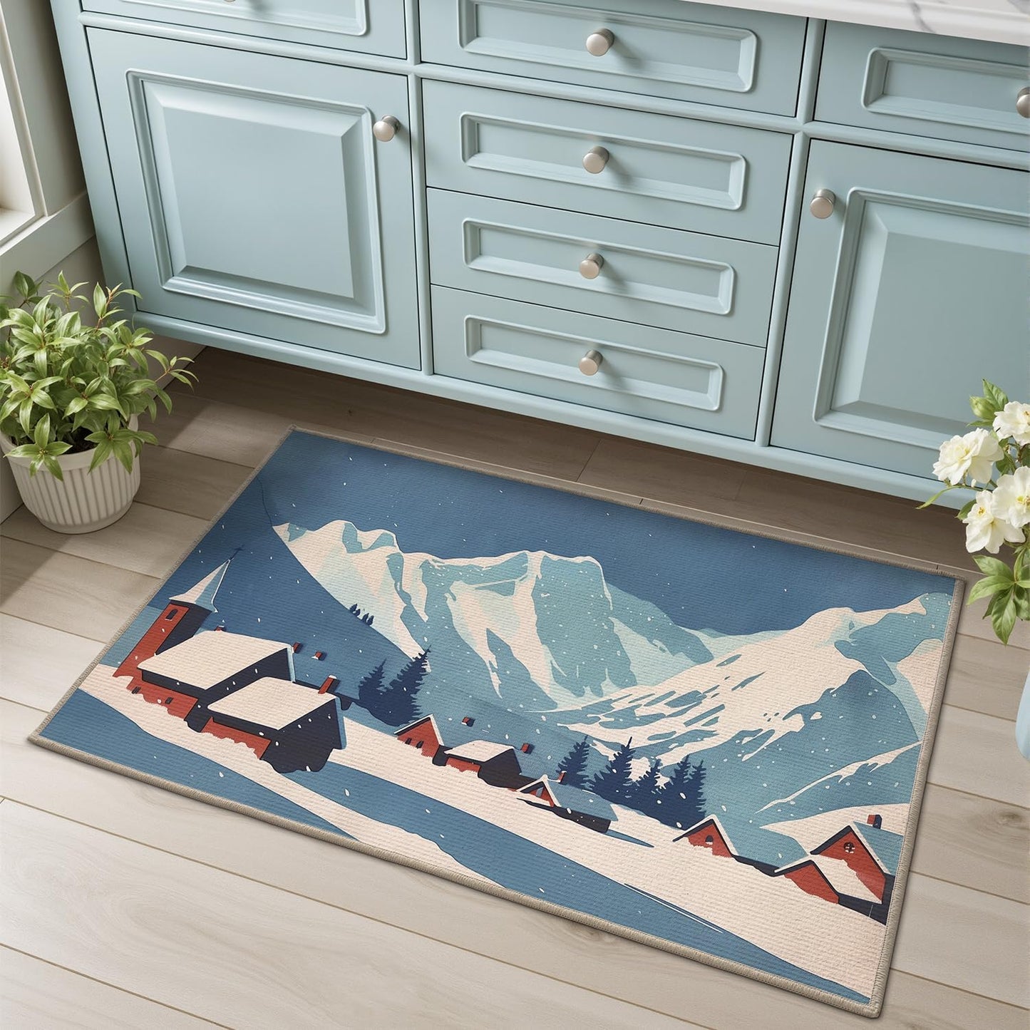 LUMI Indoor Doormat, Luxury Non-Slip Washable Entrance Mats Low Profile Ultra Thin Door Mat Entryway Rug, 18x30
