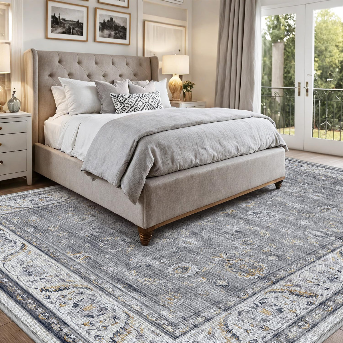 LUMI Washable Area Rug for Living Room Bedroom, Ultra Thin & Easy Clean