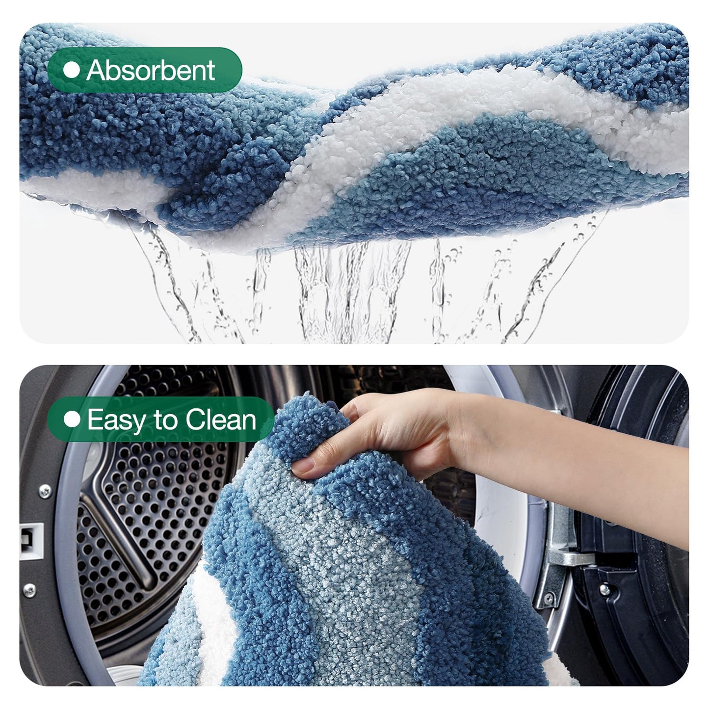 Bathroom Rugs, Non Slip Bath Mat Ultra Soft Washable Absorbent Quick Dry, Ocean Theme Collection