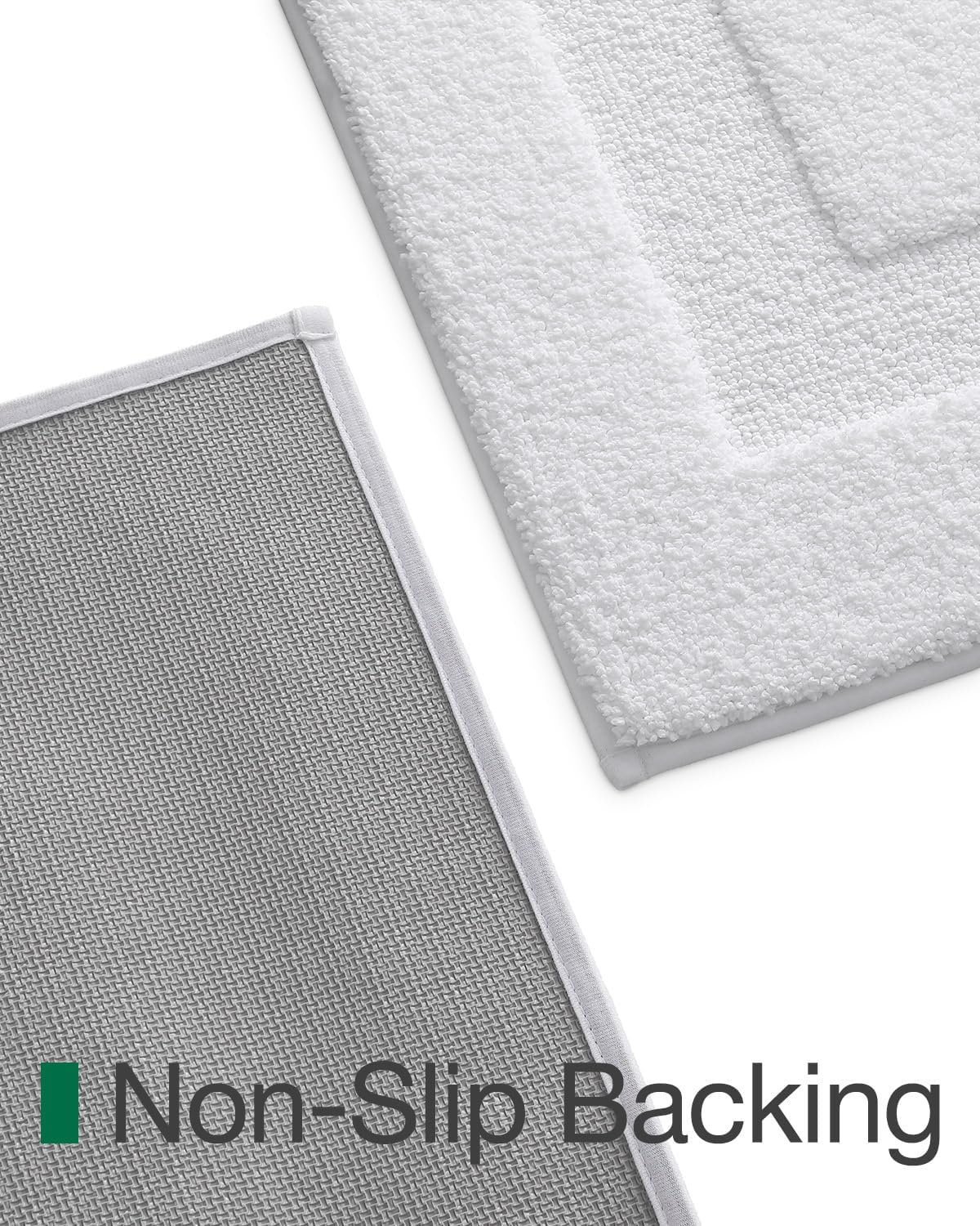 LUMI Ultra Soft Bathroom Rug, Non Slip Rubber Backing, Absorbent Washable Quick Dry, Premium Microfiber Plush, White, for Bathtub/Shower Floor