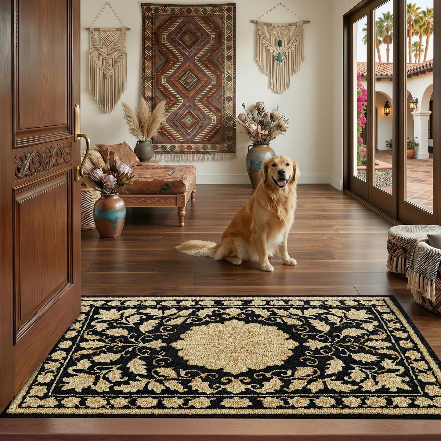 LUMI Indoor Door Mat 24x36, Non-Slip Durable Rubber Backing Washable