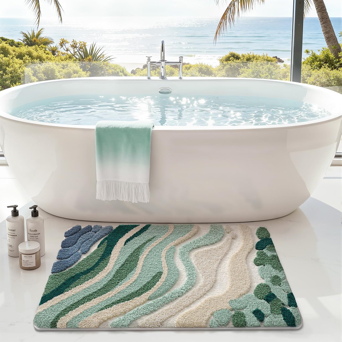 Bathroom Rugs Vivid Plants Collection