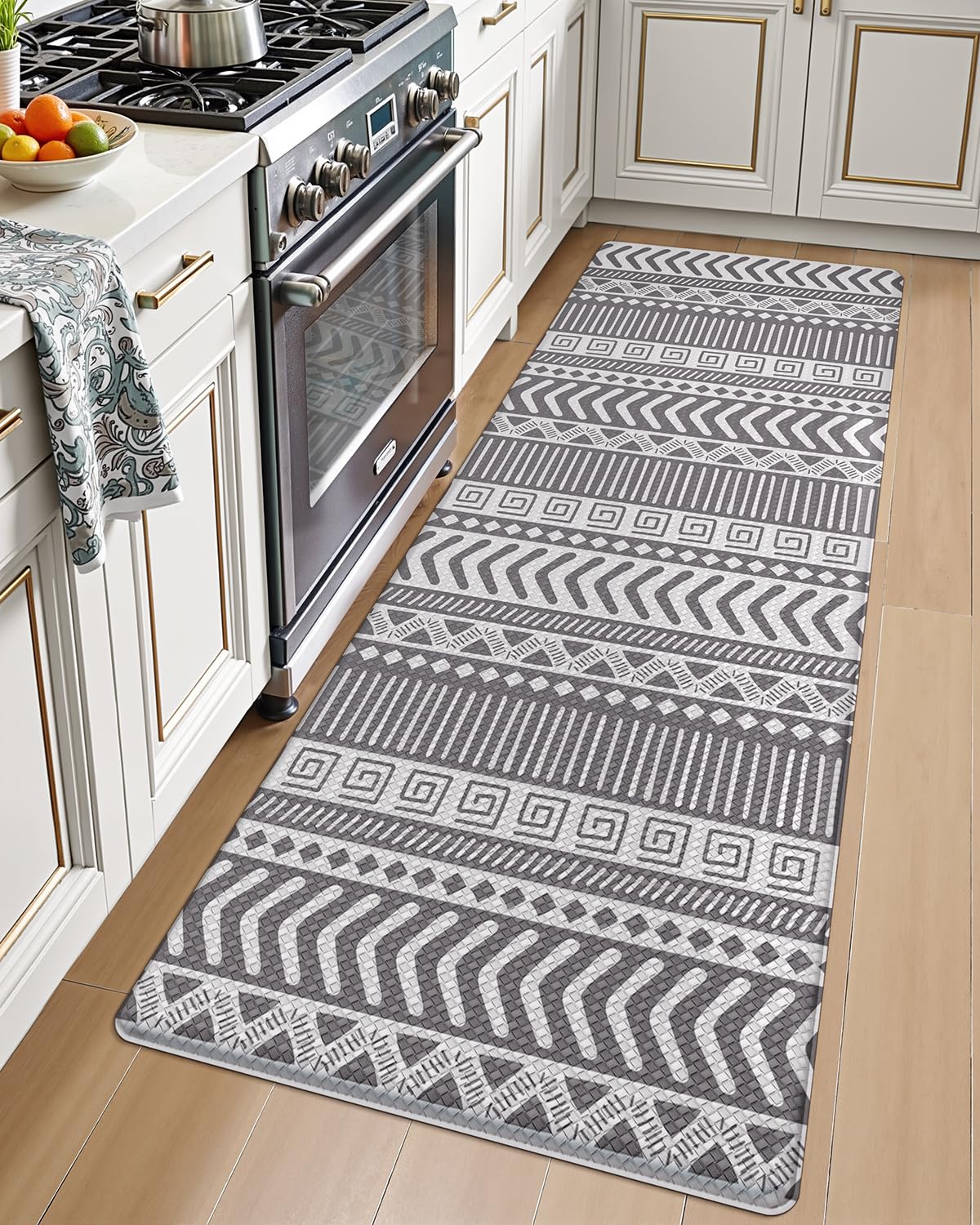 LUMI Anti-Fatigue Kitchen Floor Mats Set of 2,Cushioned Comfort Standing Rug Waterproof 2PCS, Non-Slip Ergonomic Foam Runner for Sink, Laundry, Office & Home,17x29+17x59,