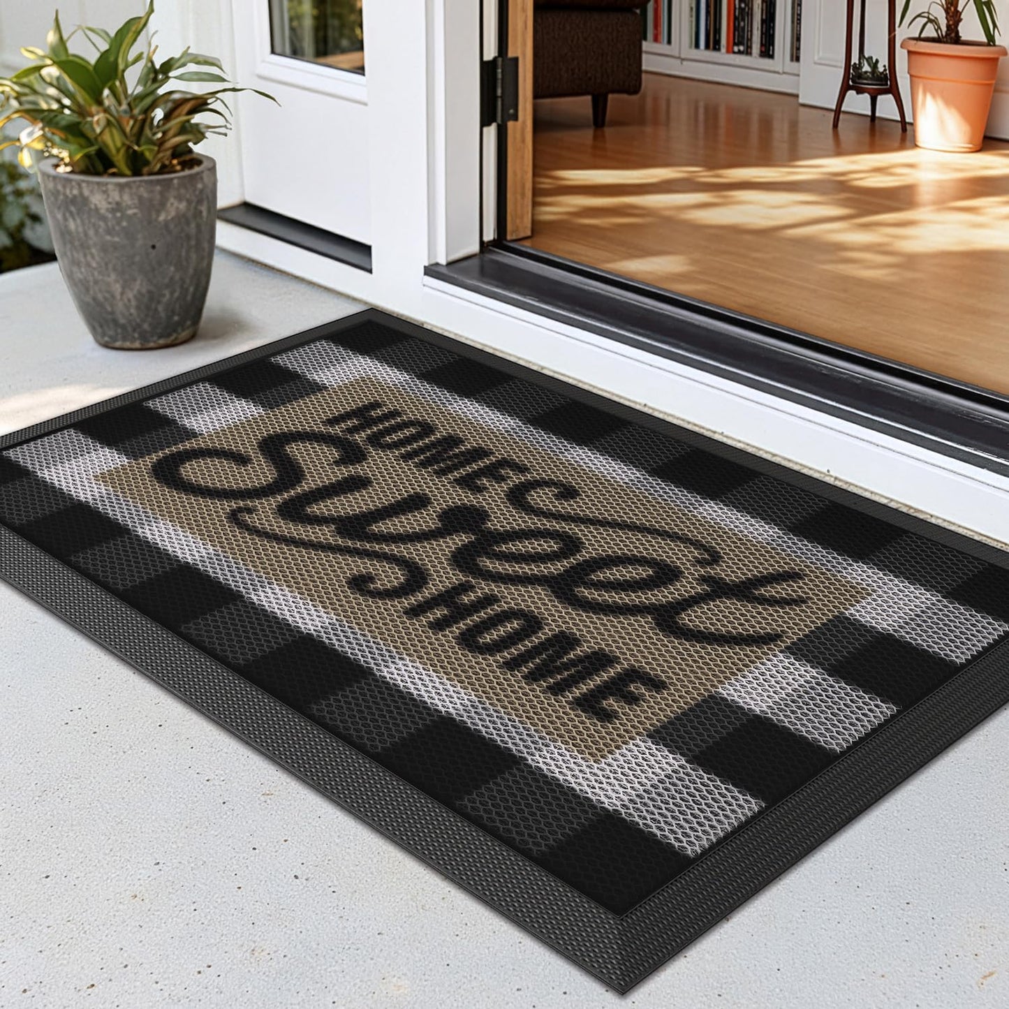LUMI Outside Welcome Door Mat 32x47, Non-Slip Durable Rubber Easy Clean