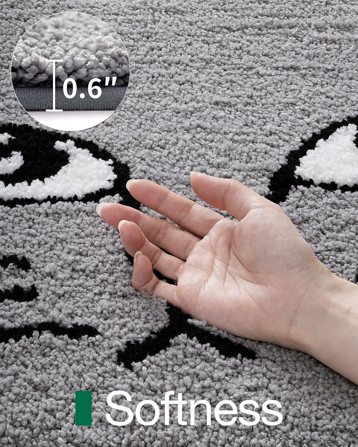 LUMI Cute Cat Bath Mat, Plush Absorbent Bath Mats for Bathroom, Non-Slip Washable Kitty Bathroom Rugs, Ideal for Kids Shower Sink Bathtub Room Decor, 23"x27", Grey Cat