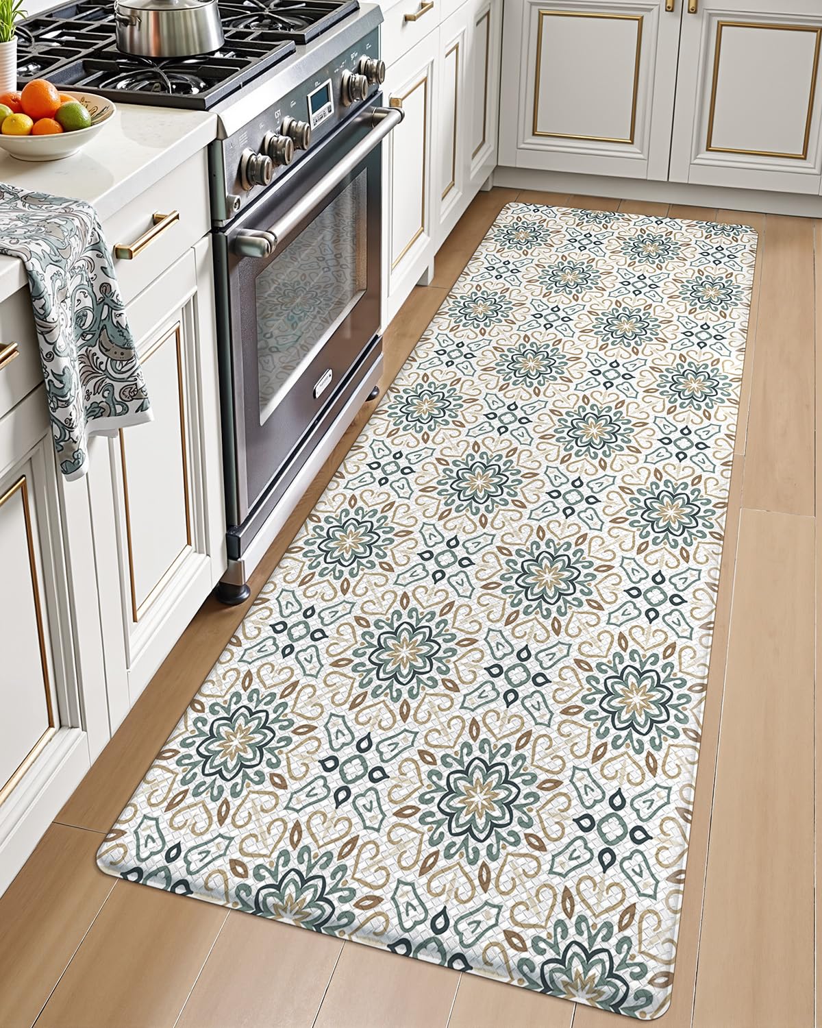 LUMI Anti-Fatigue Kitchen Floor Mats Set of 2,Cushioned Comfort Standing Rug Waterproof 2PCS, Non-Slip Ergonomic Foam Runner for Sink, Laundry, Office & Home,17x29+17x59,