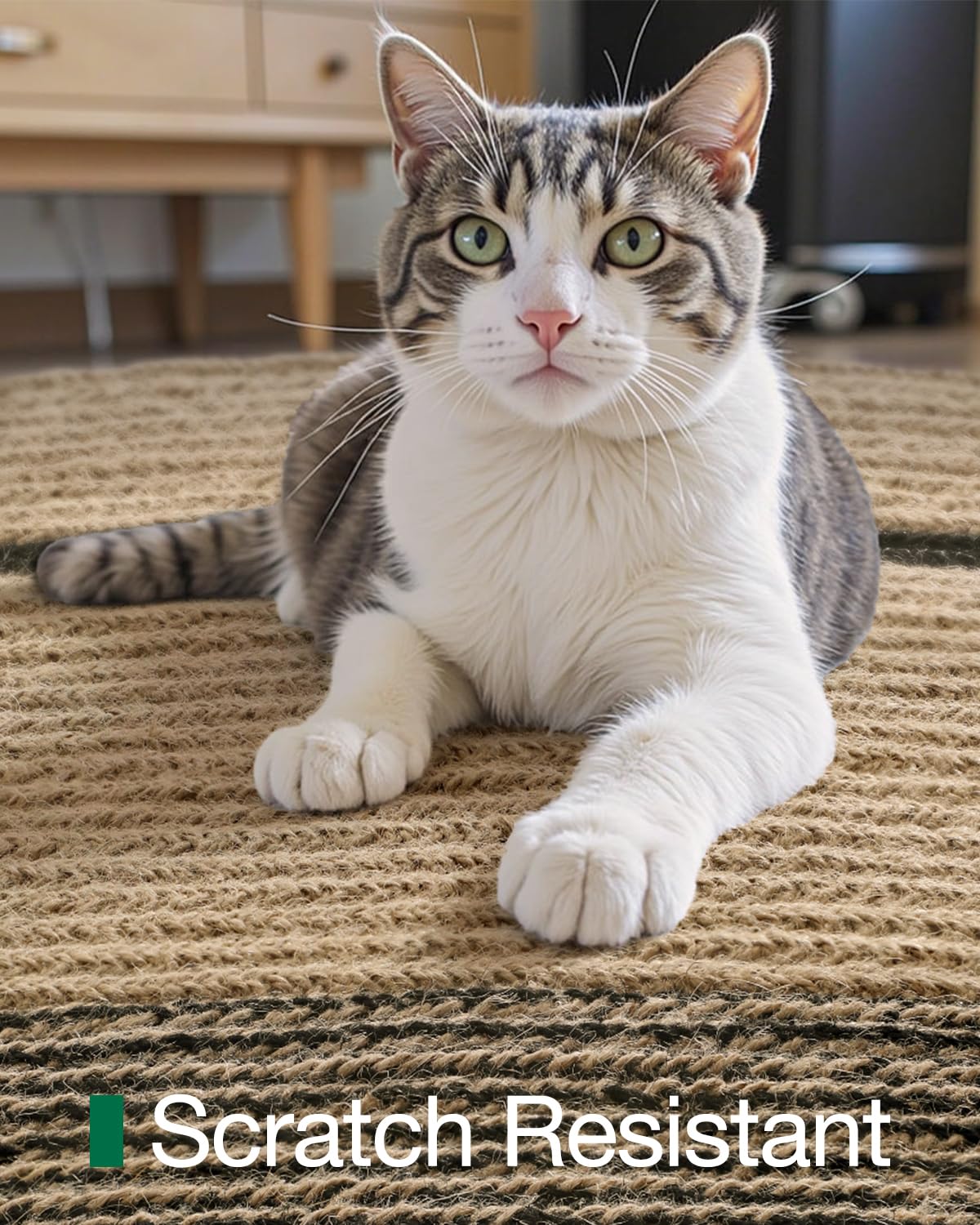 Jute Area Rug, Natural Braided Woven Rugs, Patio Circle Jute Series