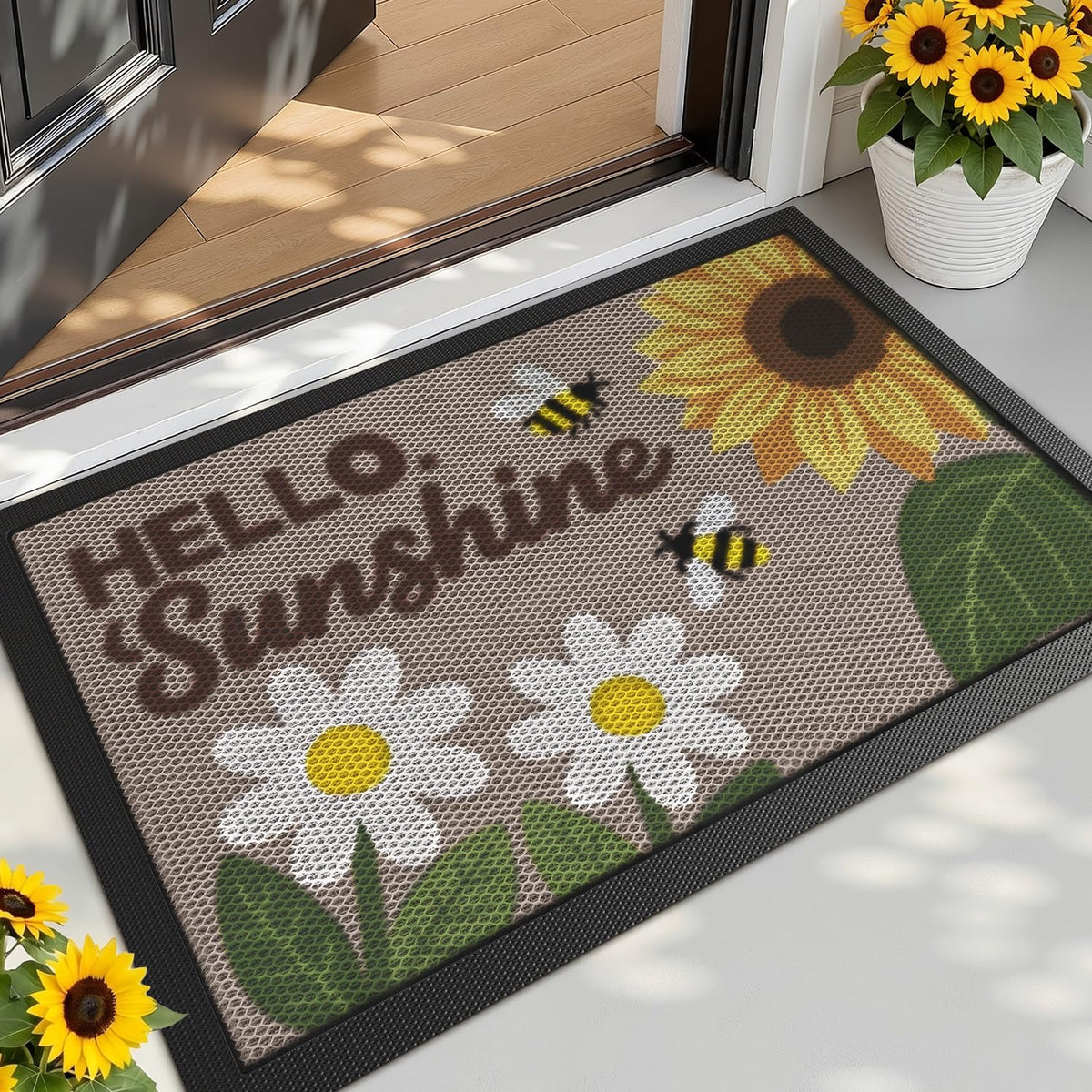 LUMI Outside Welcome Door Mat 32x47, Non-Slip Durable Rubber Easy Clean