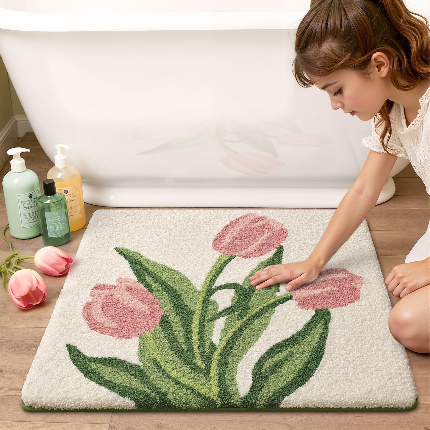 Bathroom Mat, Vibrant Plants Series.