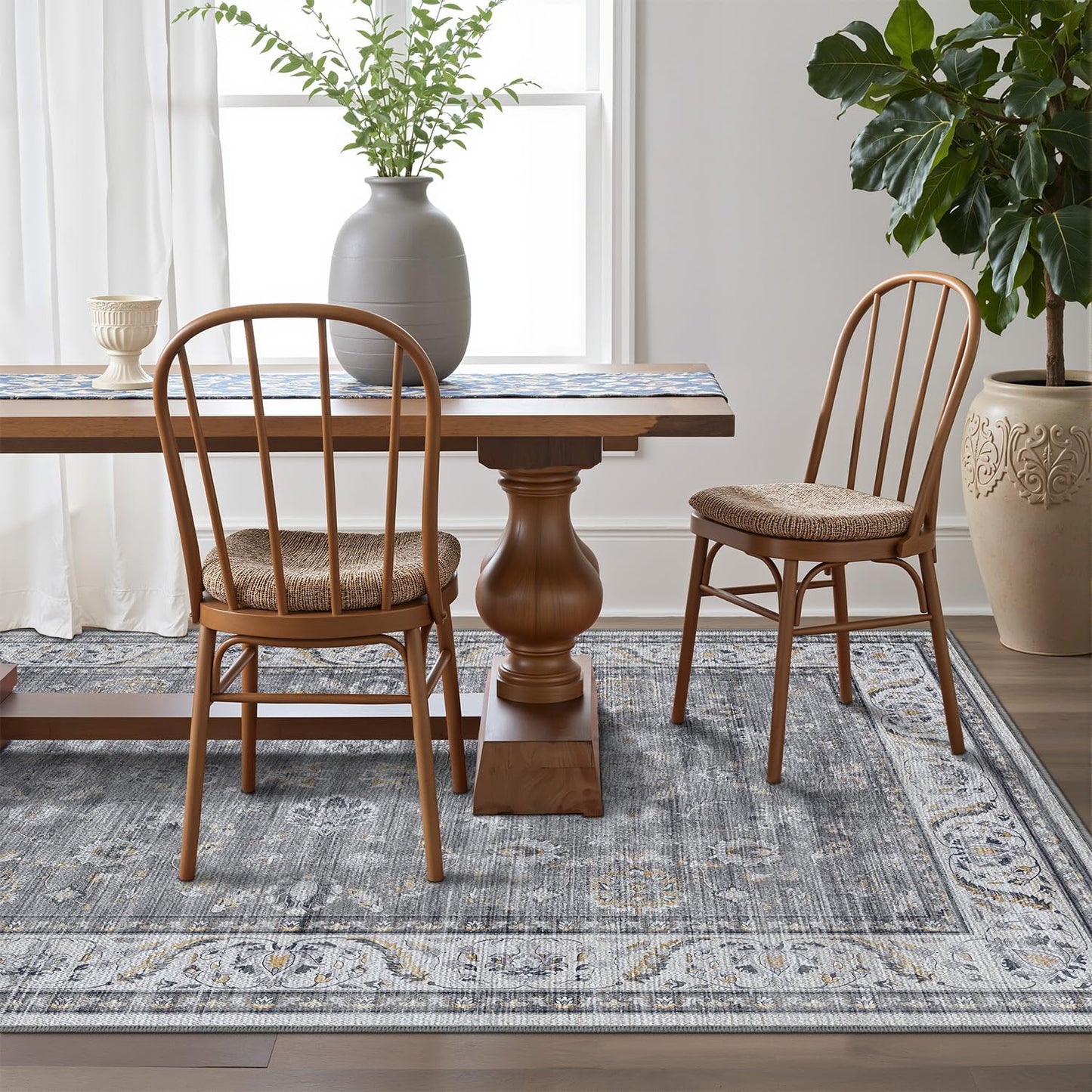 LUMI Washable Area Rug for Living Room Bedroom, Ultra Thin & Easy Clean