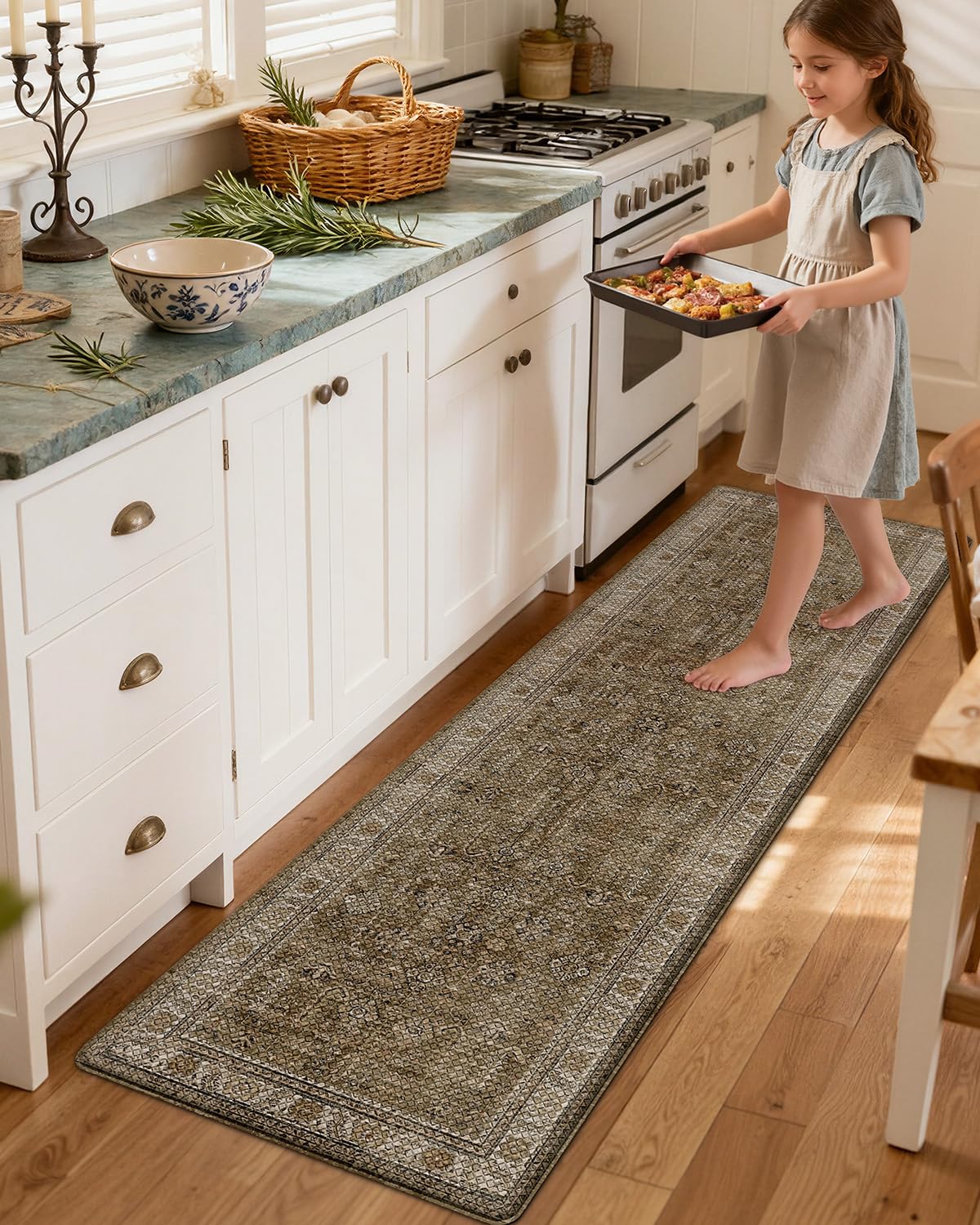Kitchen Anti Fatigue Mat,  Cushioned Memory Foam Padded, Floor Runner for Home